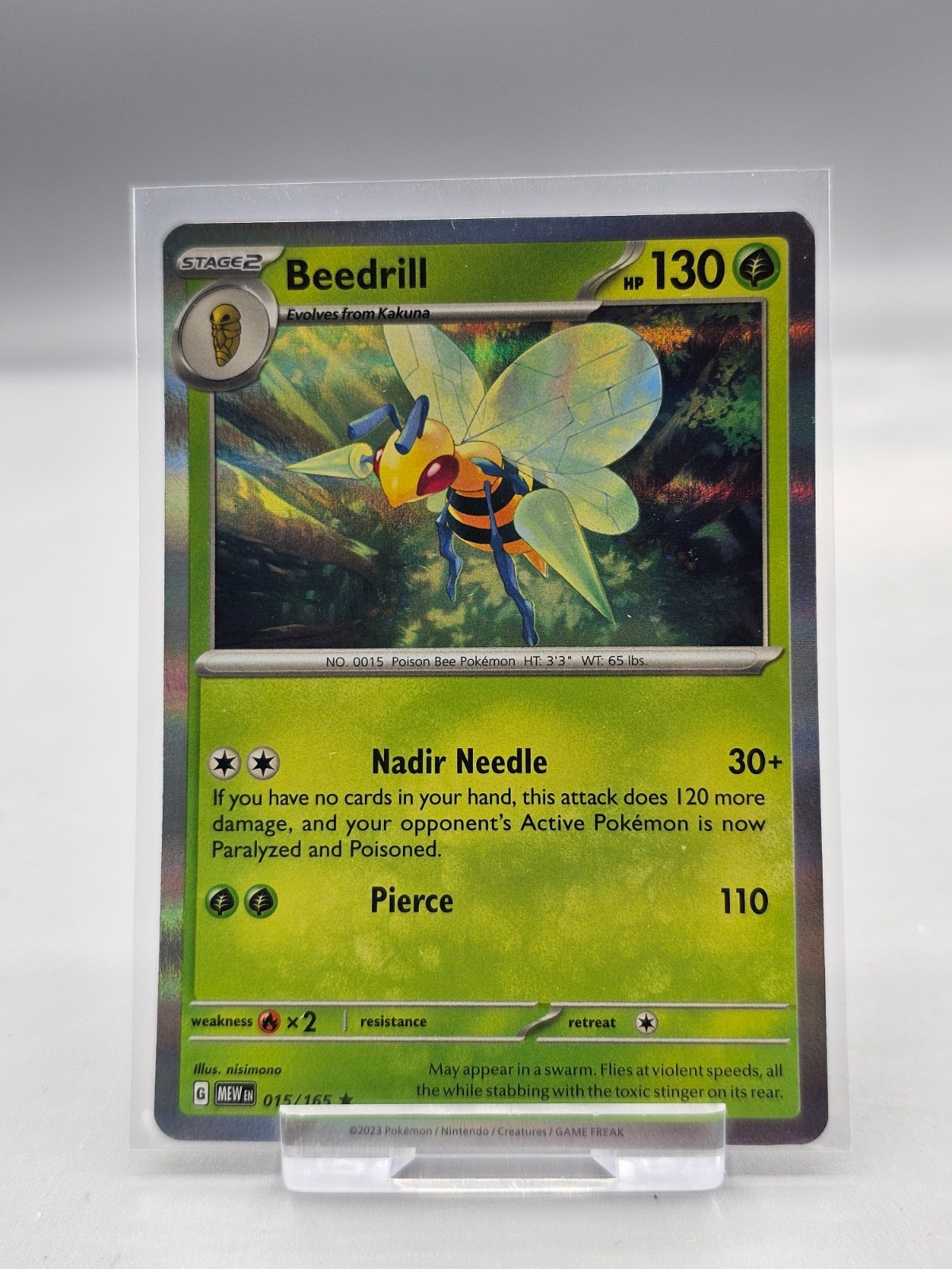 Pokemon Beedrill Holo Rare SV: Scarlet & Violet 151 015/165