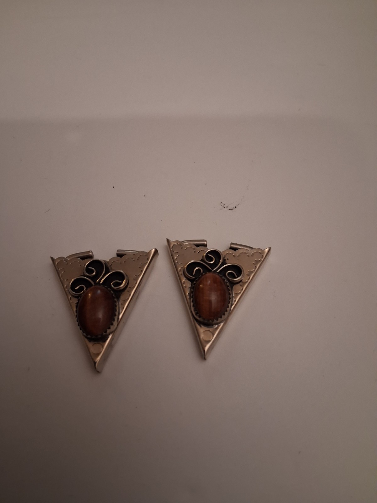 Collar Tips Red Tiger Eye Quartz Vintage Southwest Style Never Used