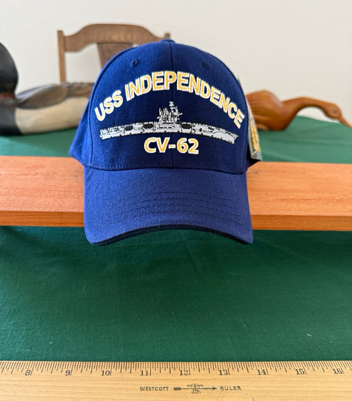 USS Independence CV-62 Navy Blue Embroidered w/Logo Cloth Closure Hook-Loop New