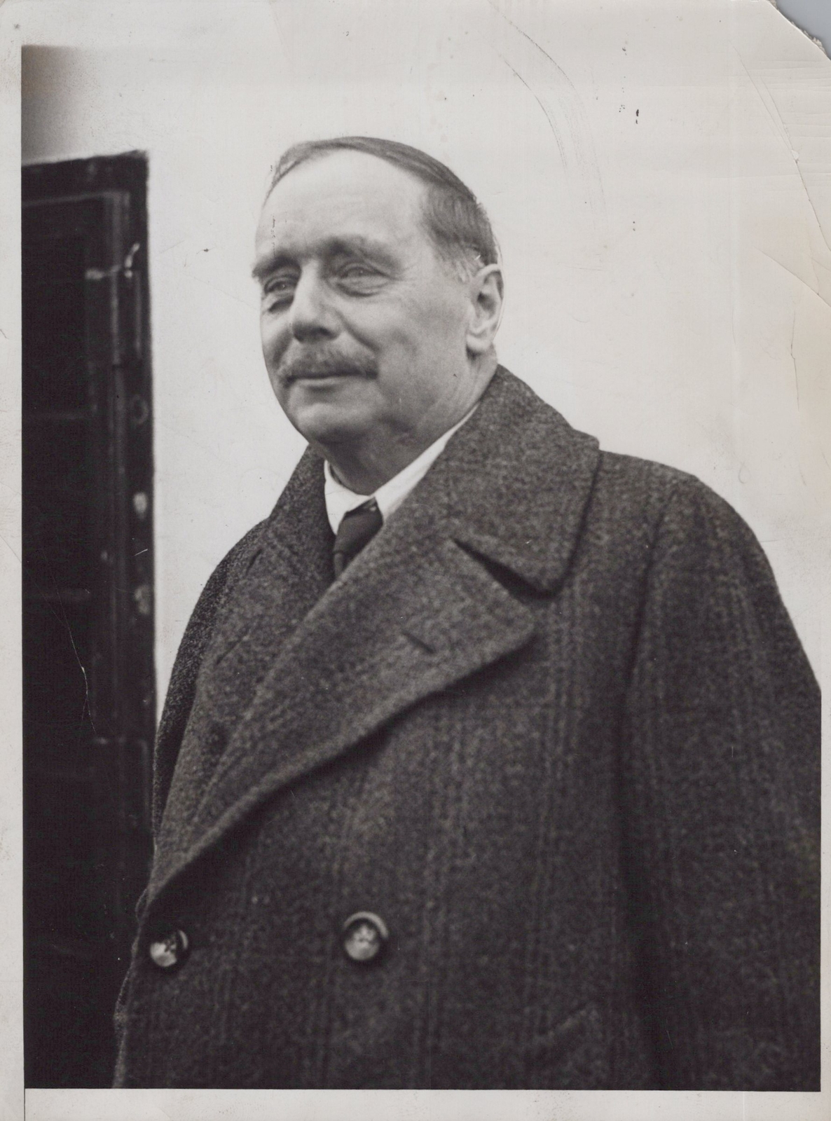 1934 H.G. Wells Arrival New York S.S. Washington - Original Rare Press Photo