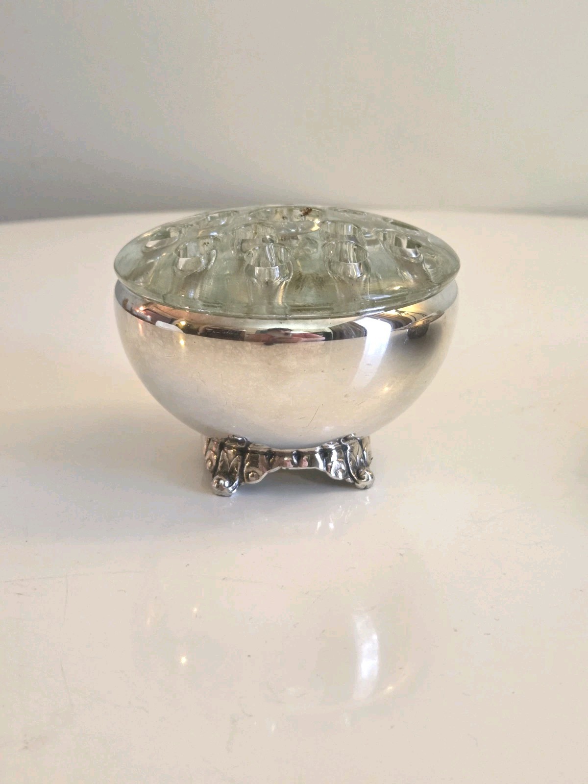 1940s Footed Flower Frog, Wm Rogers Silver 18 Hole Vase, Crafts, Pencil, Incense