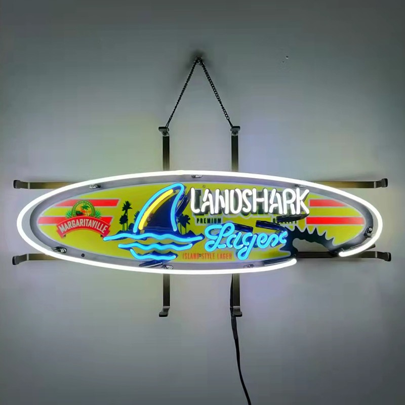 US STOCK Landshark Lager Beer Neon Sign Bar Pub Wall Decor Artwork 24
