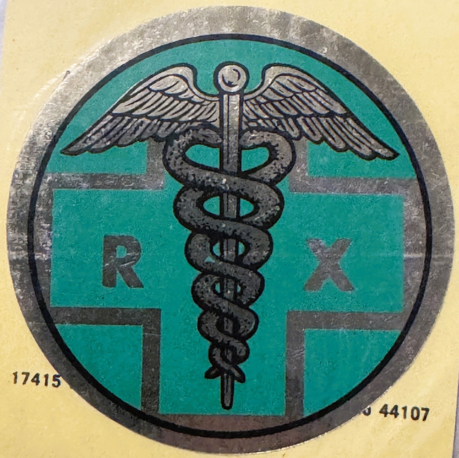 Rare Vintage 1960s Pharmacist Prescription Decal - Sticker, Medical and Pharmacy