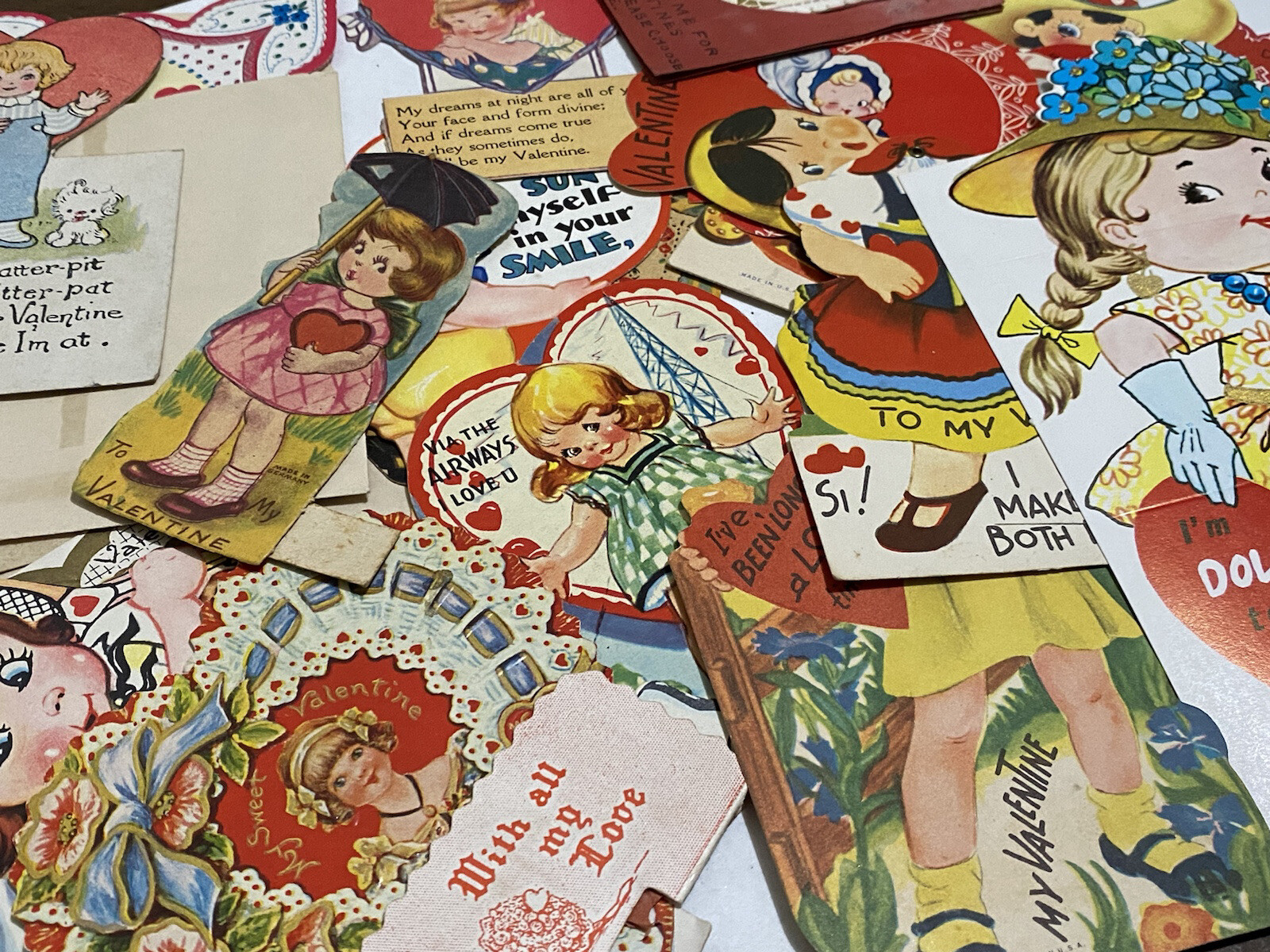 lot of 22 adorable girl valentine cards junk journal All Cute Girl Lot