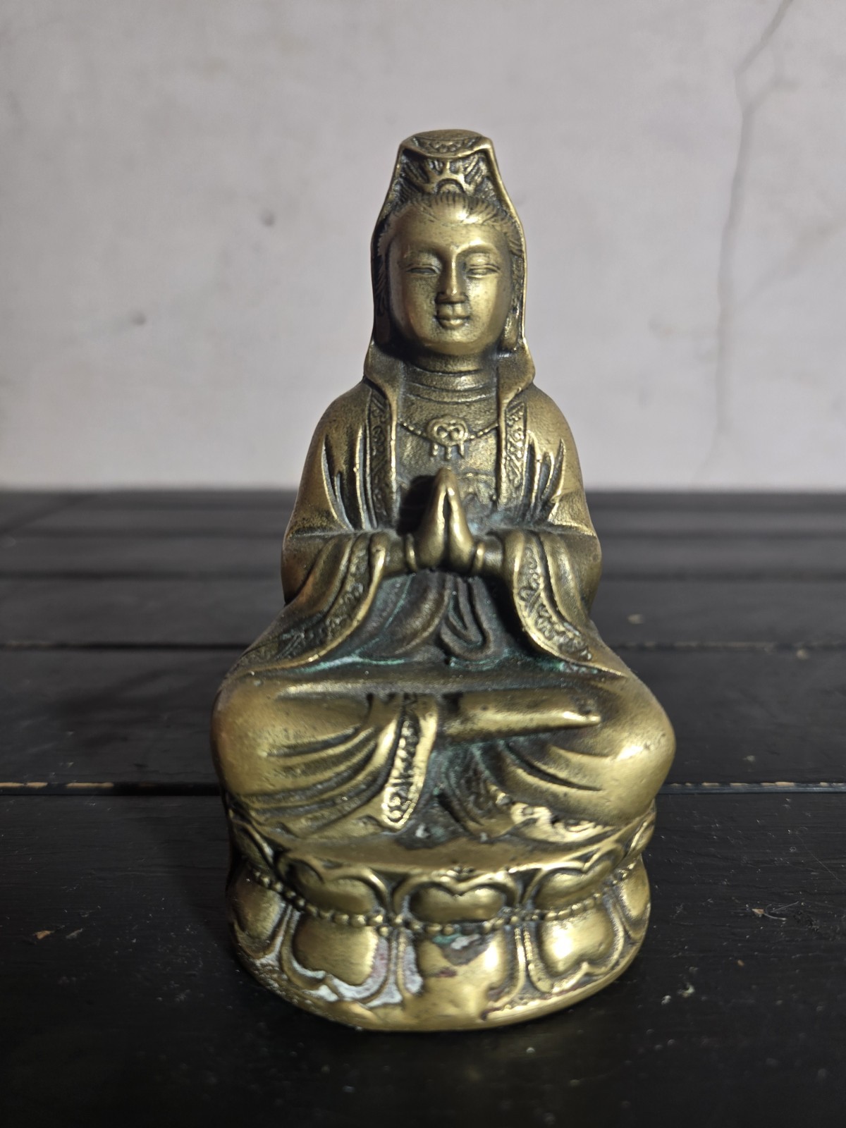 Brass Quan Yin Made In China Stamped 4.25\