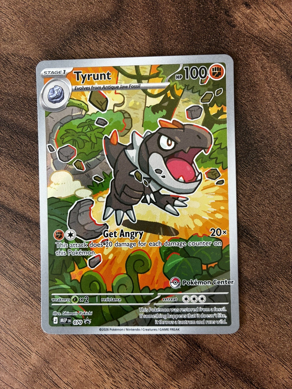 The Pokémon Company Pokémon TCG Tyrunt 070 Pokémon Center Holo Promo 2020 EN