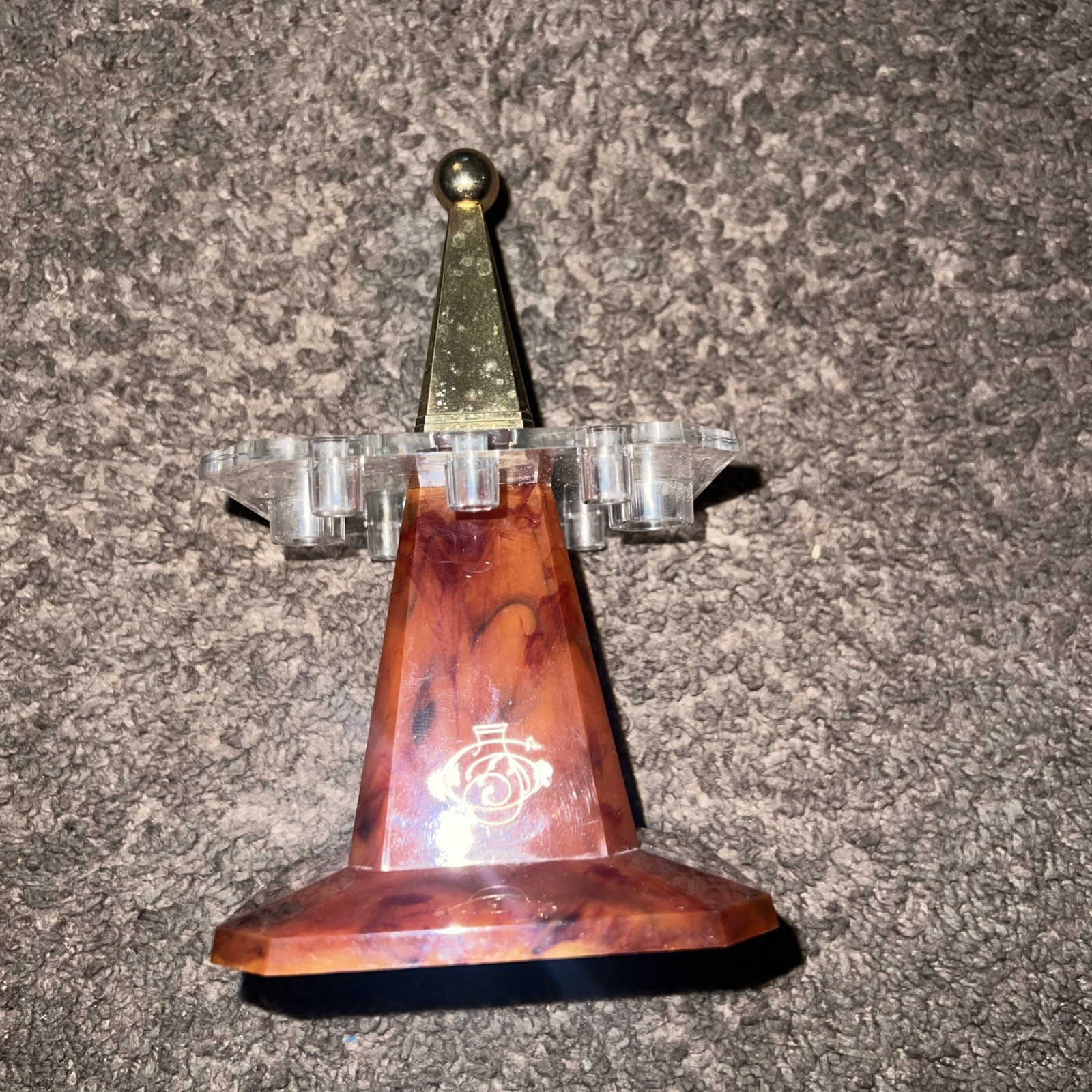 Vintage JANEKE 1830 Italy Tortoiseshell Vanity Comb Display Stand Counter Lucite