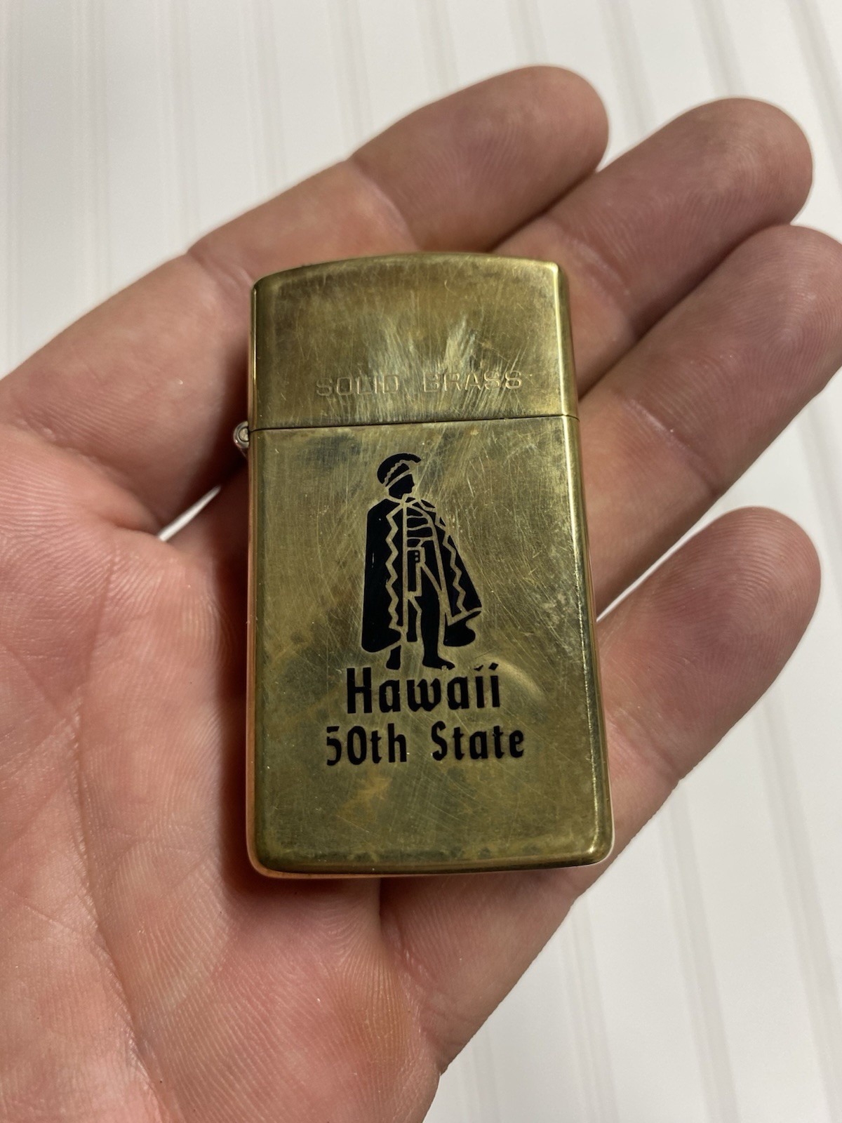 Vintage Brass Zippo Hawaii 50th State 1932-1985
