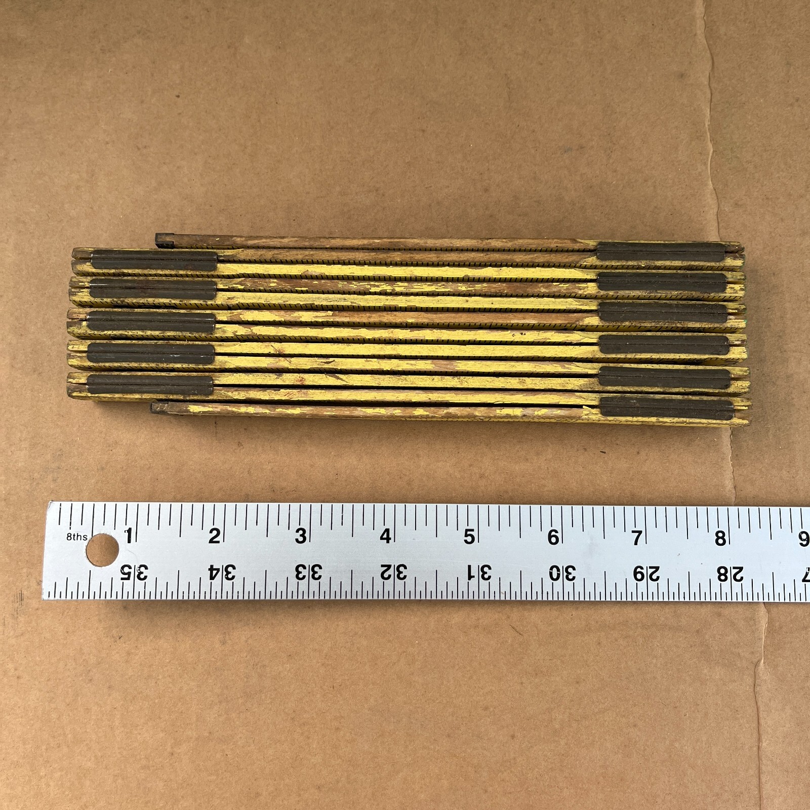 Vintage Stanley 35-106 Folding Ruler Rule Zig Zag 72” 6’ Ft USA