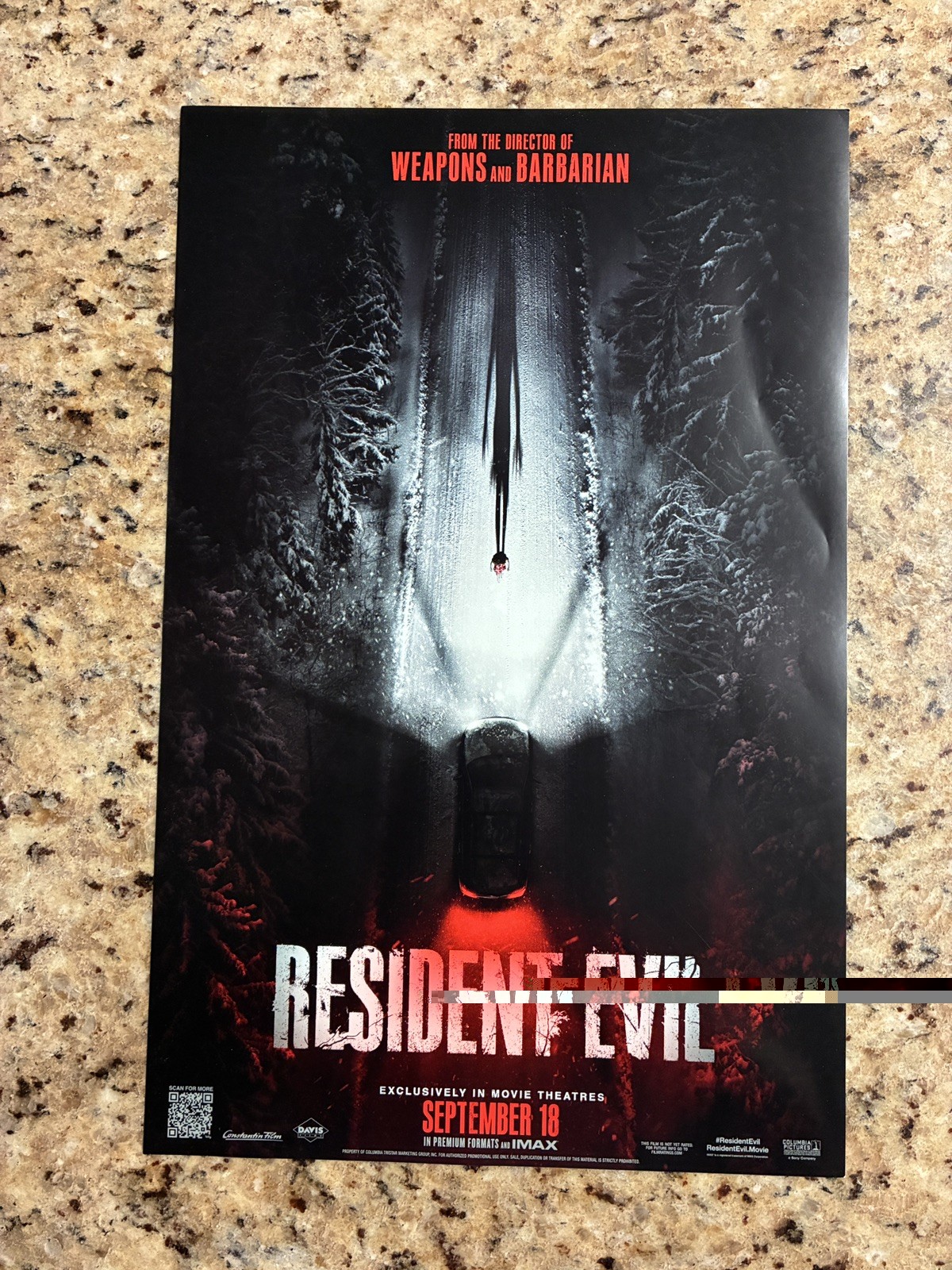 Resident Evil (2026) 11”x17” Mini-Poster Regal AMC Marcus Cinemas