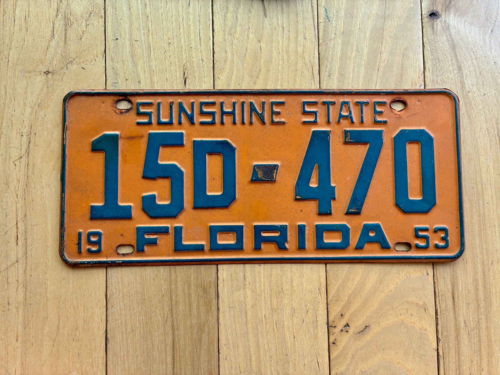1953 Florida License Plate - Numbers YOM Clear 1953 Florida License Plate - Numbers YOM Clear