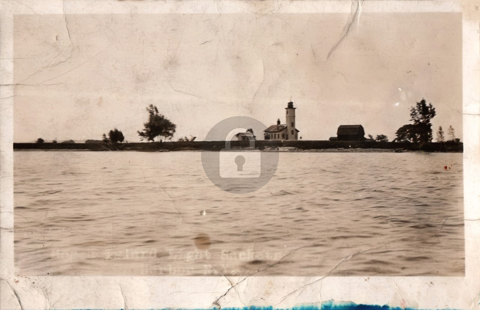 c1910s Horse Island Light Lighthouse Sacket Harbor NY RPPC Photo Postcard COPY