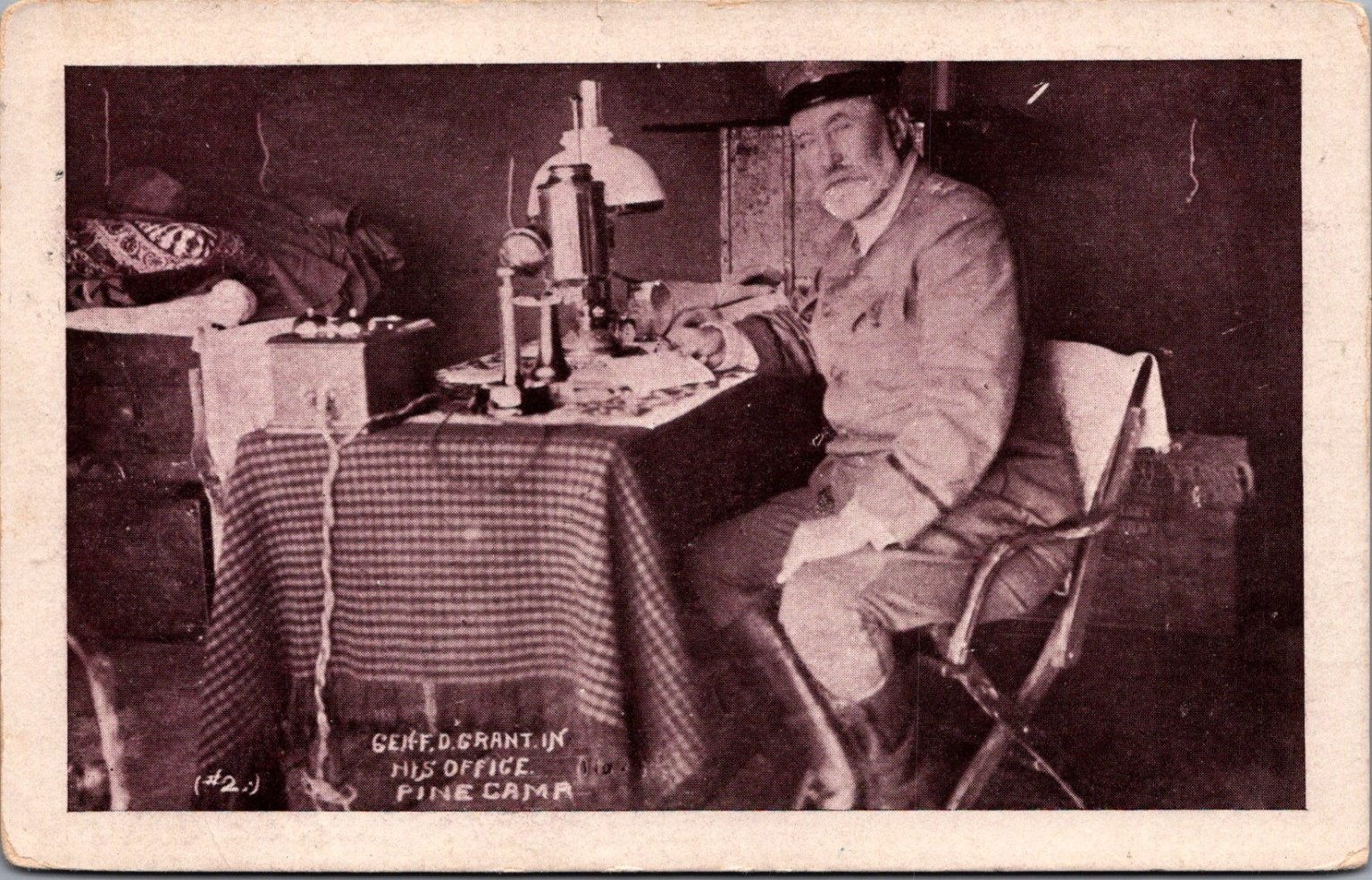 Gen\'l D. Grant Pine Camp Office 1908 RPPC Postcard Syracuse NY
