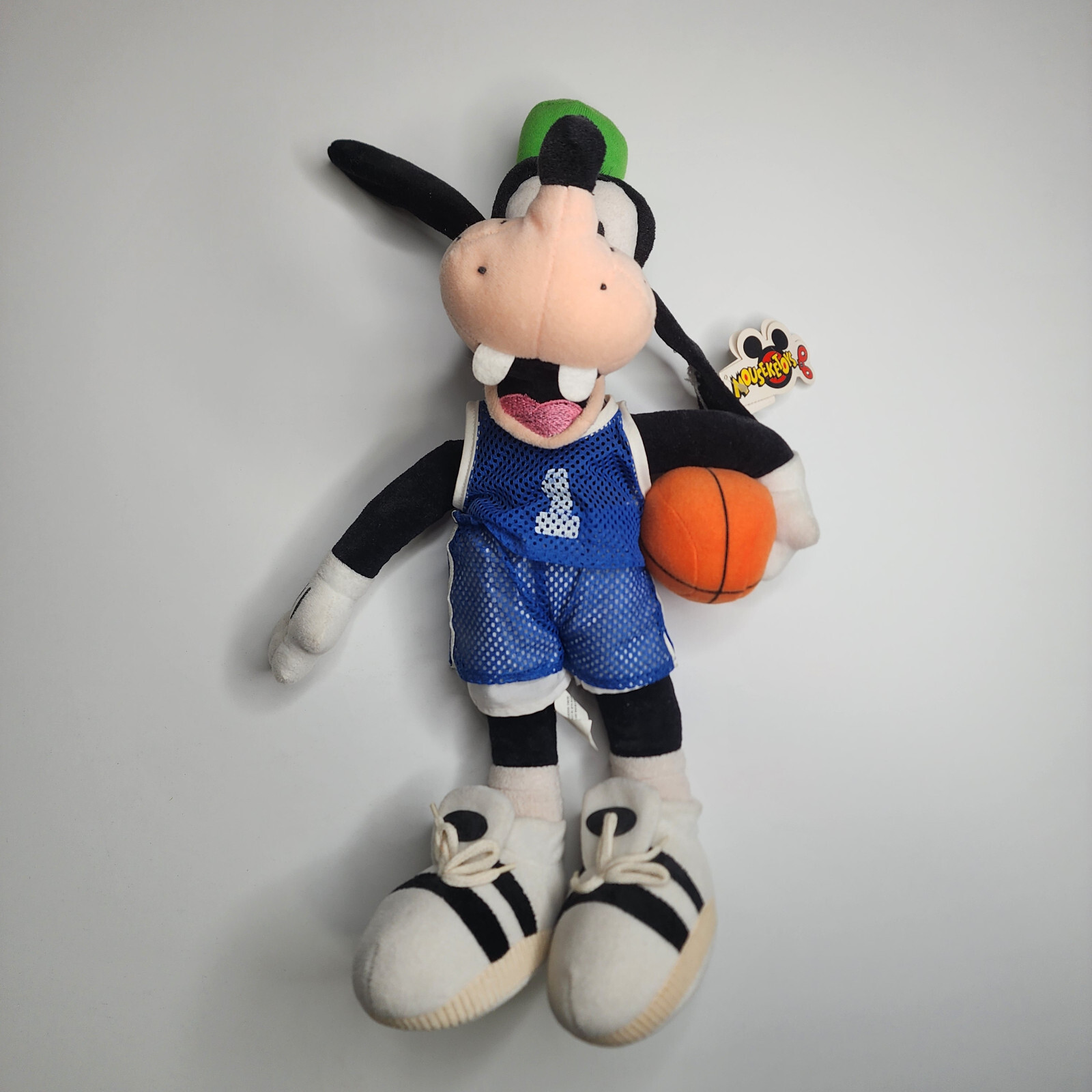 Goofy Basketball Disney World Plush From 90\'s Vintage Clean Blue Jersey #1 18”