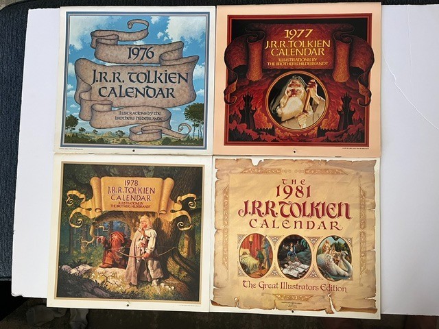 Vintage J.R.R. Tolkien Calendar Collection (1976, 1977, 1978, 1981) -please read