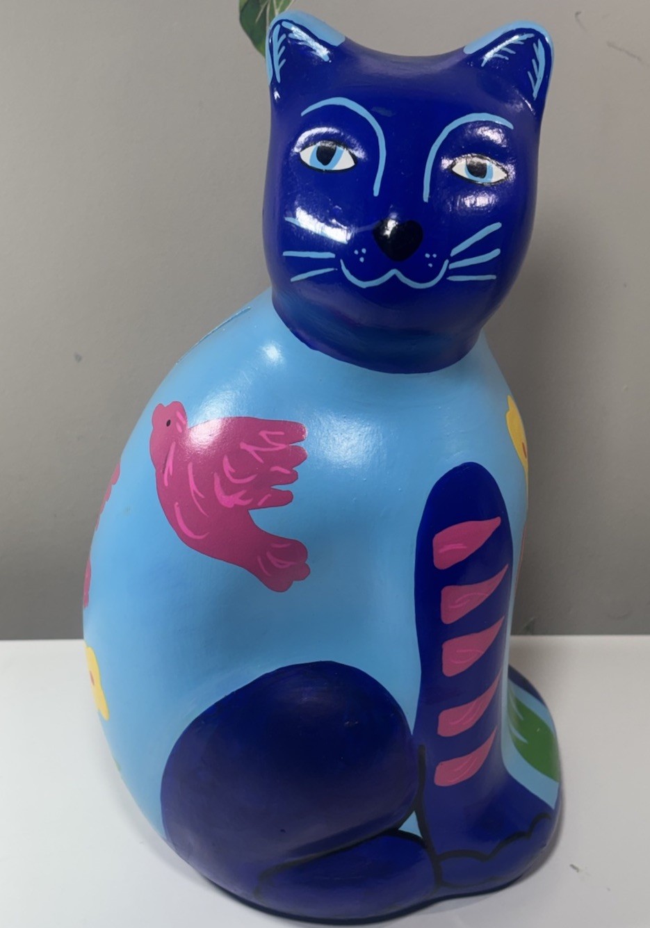 ⁠Vintage Mayabella Mexico Ceramic Cat Piggy Bank Tlaquepaque Folk Art Hand