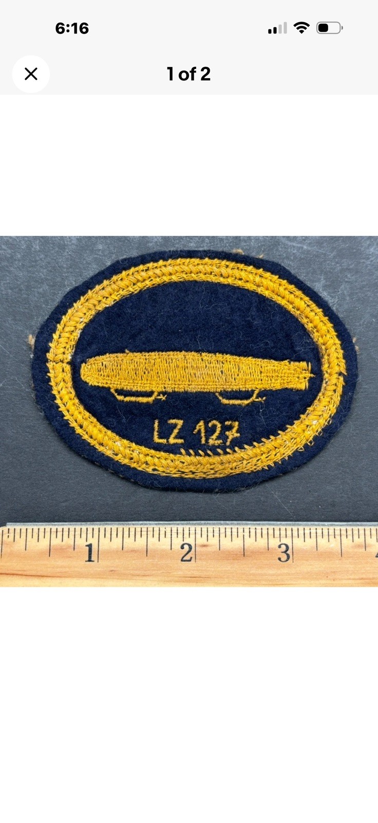 Graf Zeppelin LZ-127 Uniform Original Sleeve Insignia 1920s-1930s Ultra Rare 