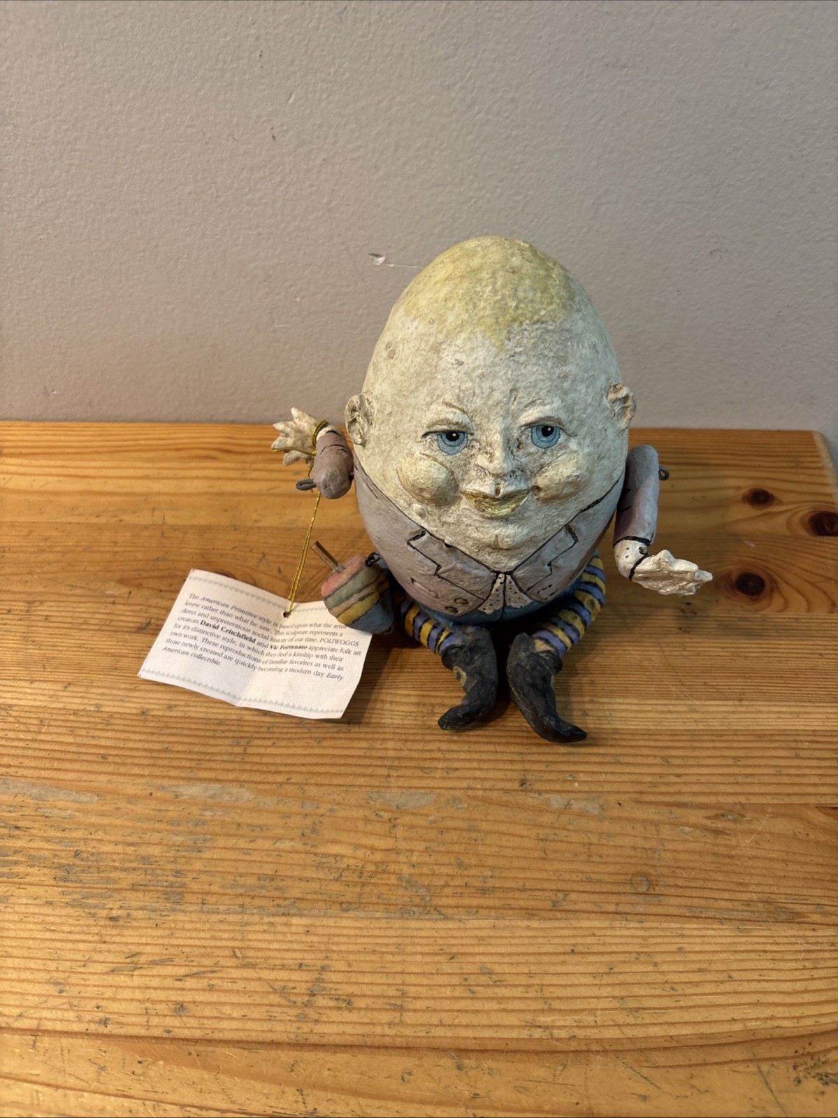 POLIWOGGS Vintage 2000 Humpty Dumpty American Folk Art Collectible 