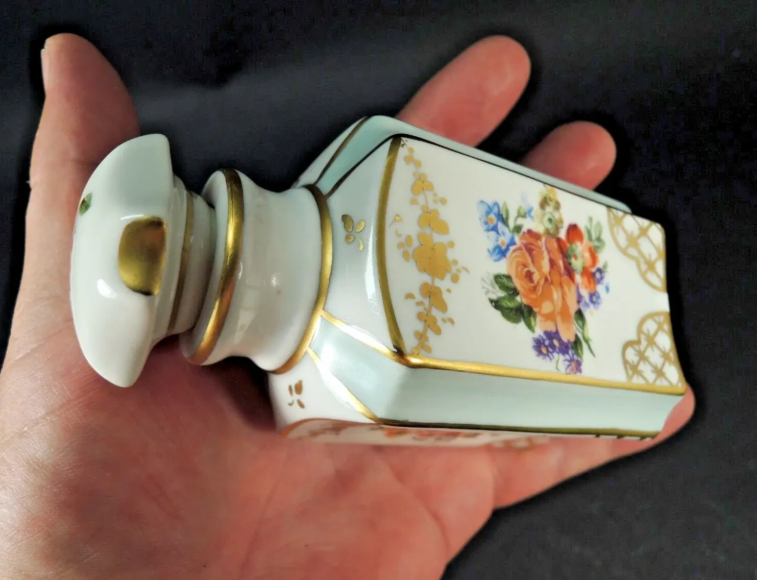 Vtg.Perfume Bottle-Couleuvre France Pate de Limoges-Snake Mark-hand painted