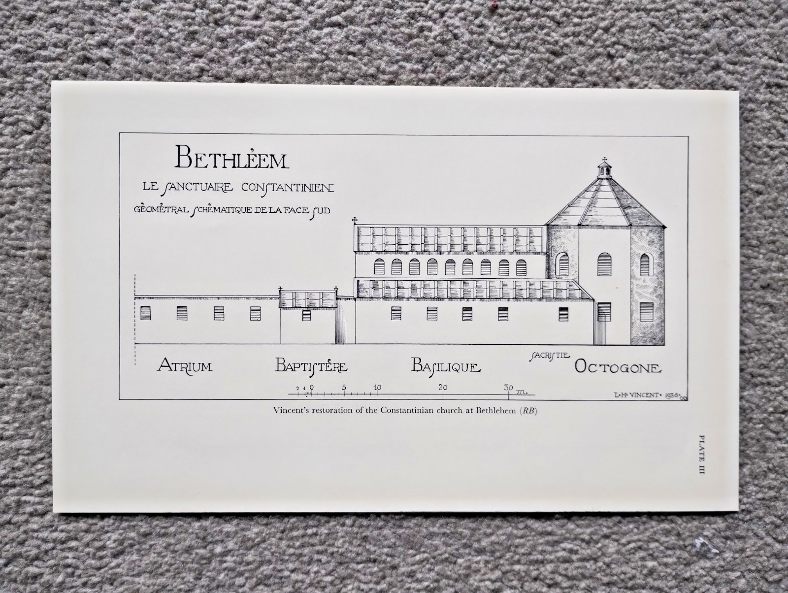 Vincent's Restoration of Constantinian Church Bethlehem - Vintage Print - 1941 Vincent's Restoration of Constantinian Church Bethlehem - Vintage Print - 1941