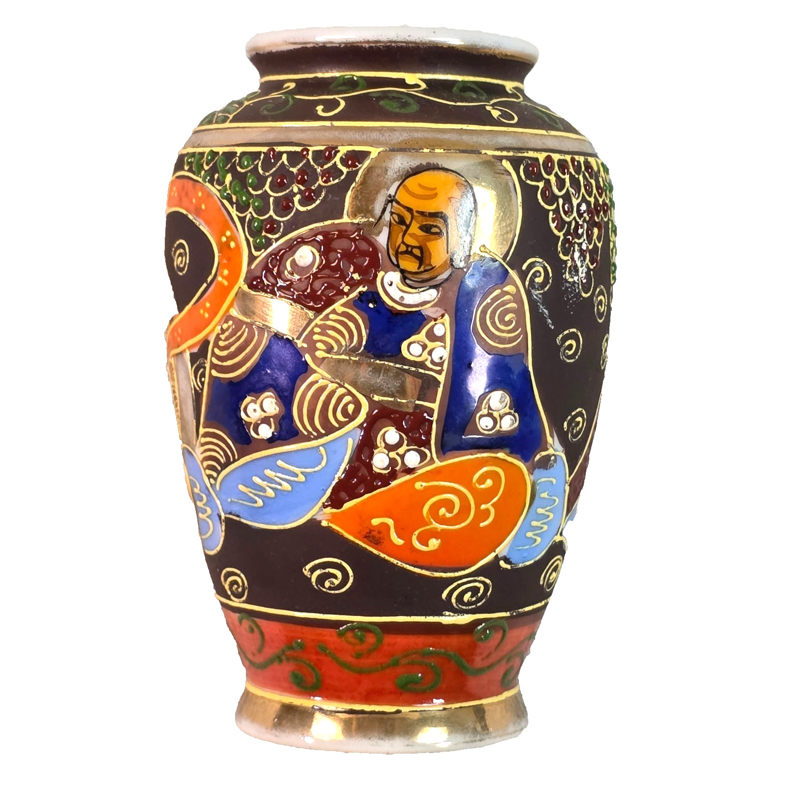 Vintage Satsuma Cloisonne Enamel Vase 4\