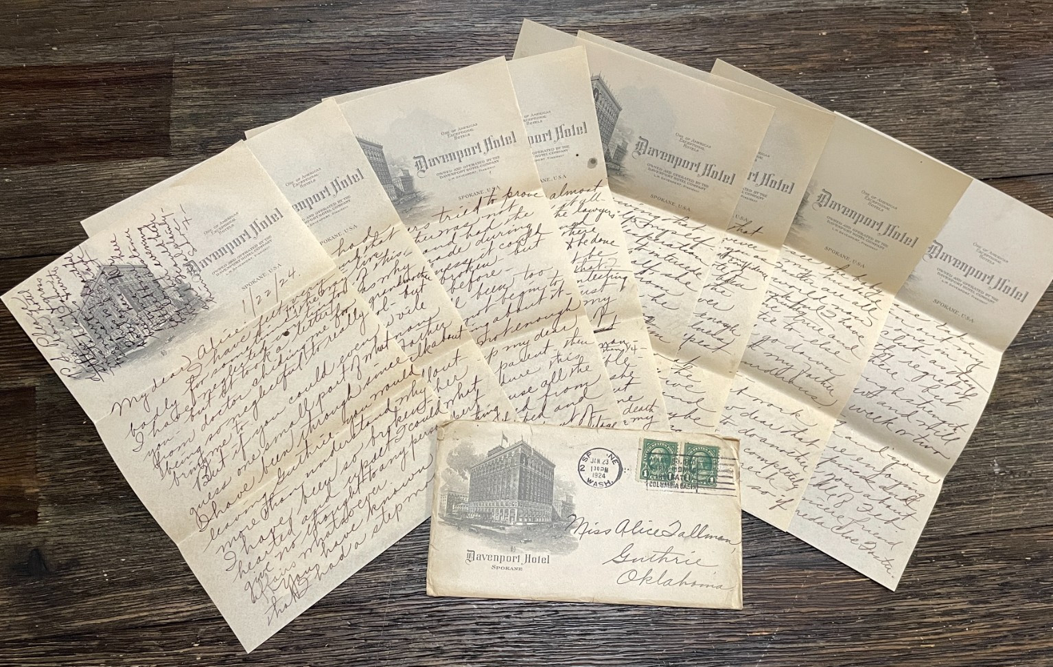 1924 Letter VILE STEPMOTHER Bitter Inheritance Fight Davenport Hotel Spokane WA