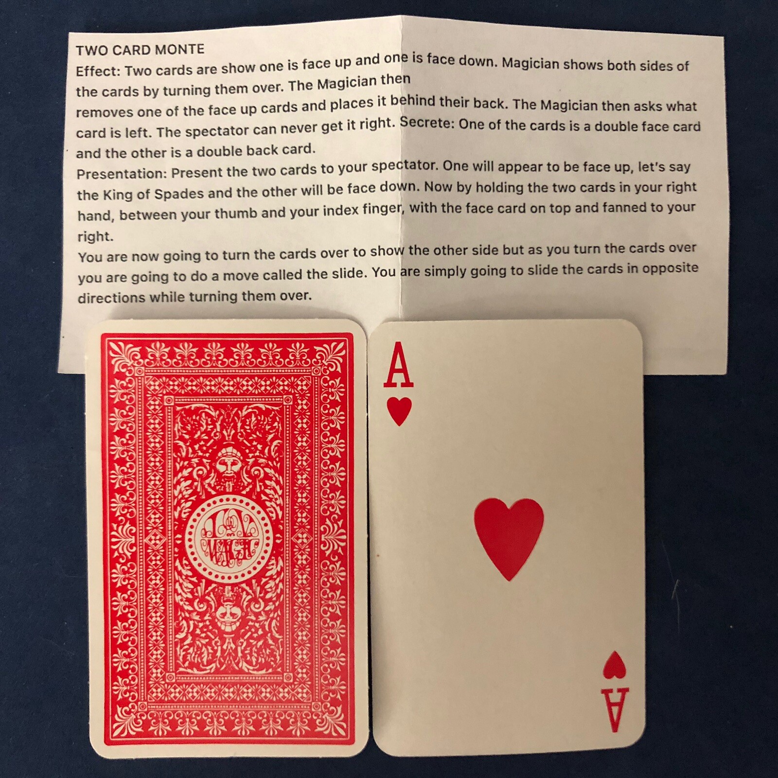 Two Card Monte Packet Trick, Cadaco Red Back W/Instructions New - Very Rare Two Card Monte Packet Trick, Cadaco Red Back W/Instructions New - Very Rare