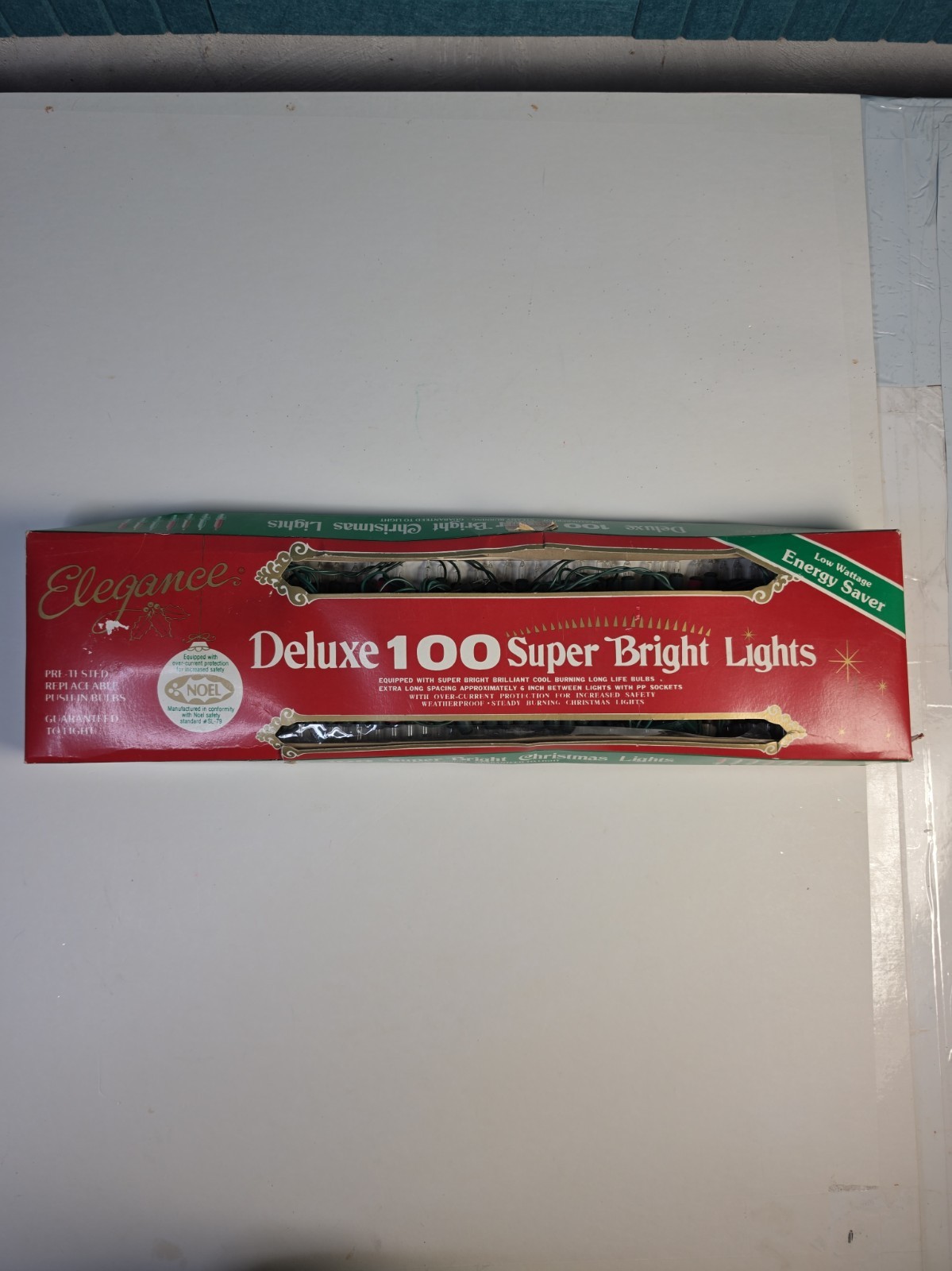 elegance deluxe 100 super bright lights vintage Christmas Clear In Box