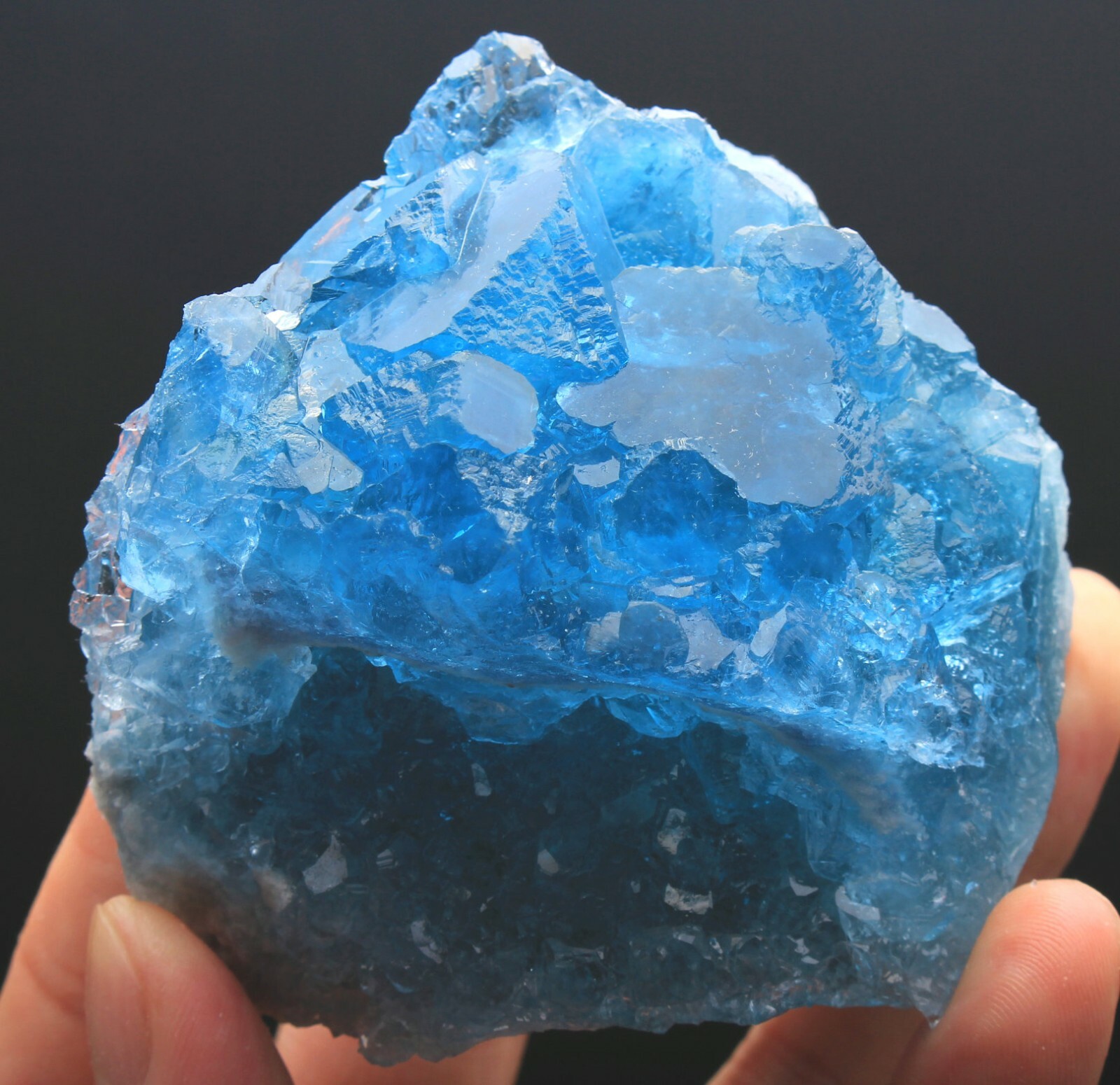 339g Rare Ladder-like Blue‘blue core’ Fluorite Crystal Mineral Specimen/China