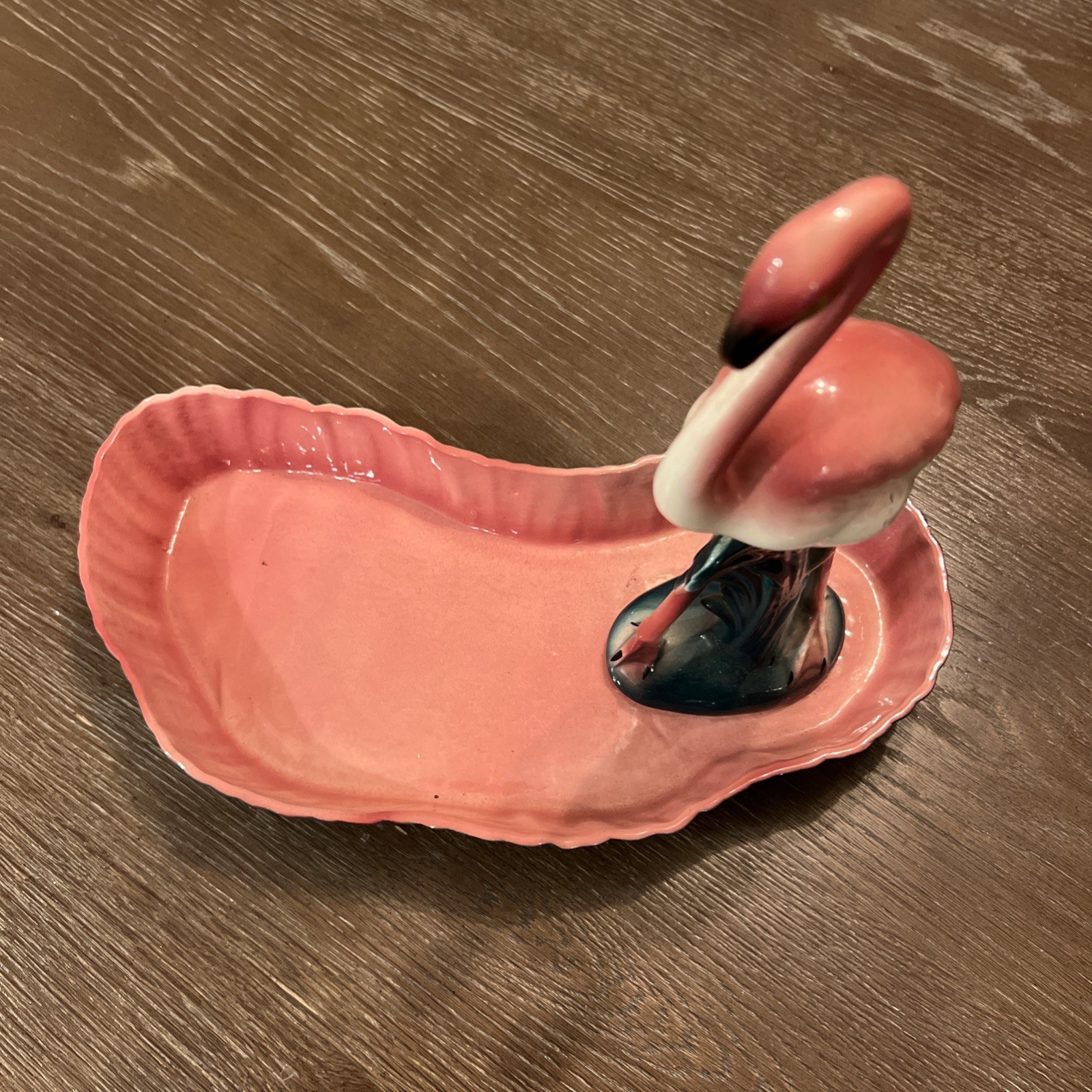 Vintage Maddux of California Pink Flamingo & Pond Dish – Mid Century Ceramic