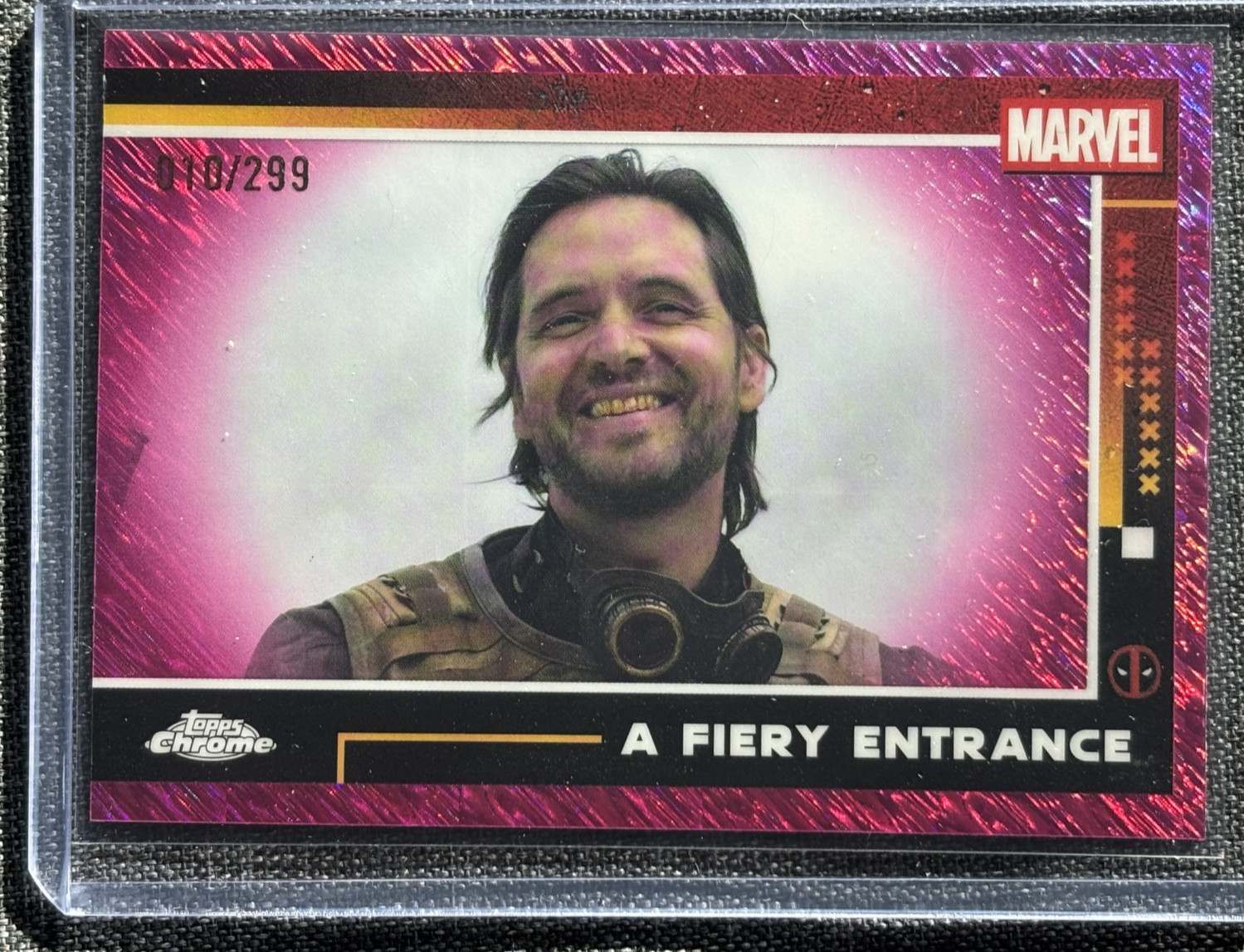 2025 Topps Chrome Deadpool A Fiery Entrance Pink Shimmer /299