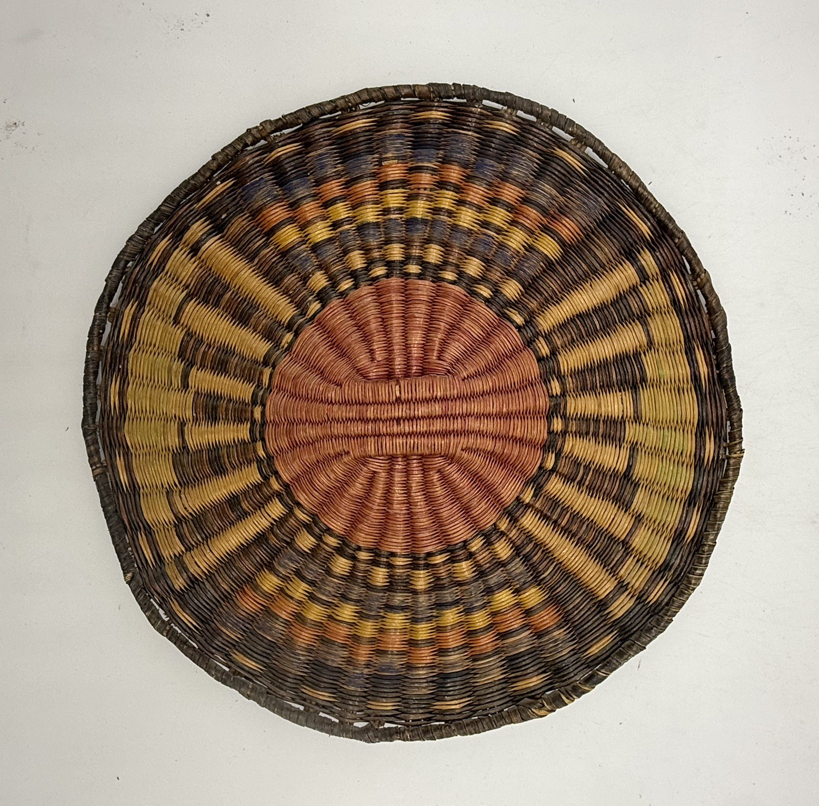Old Hopi Wicker Basket 11” Diameter 