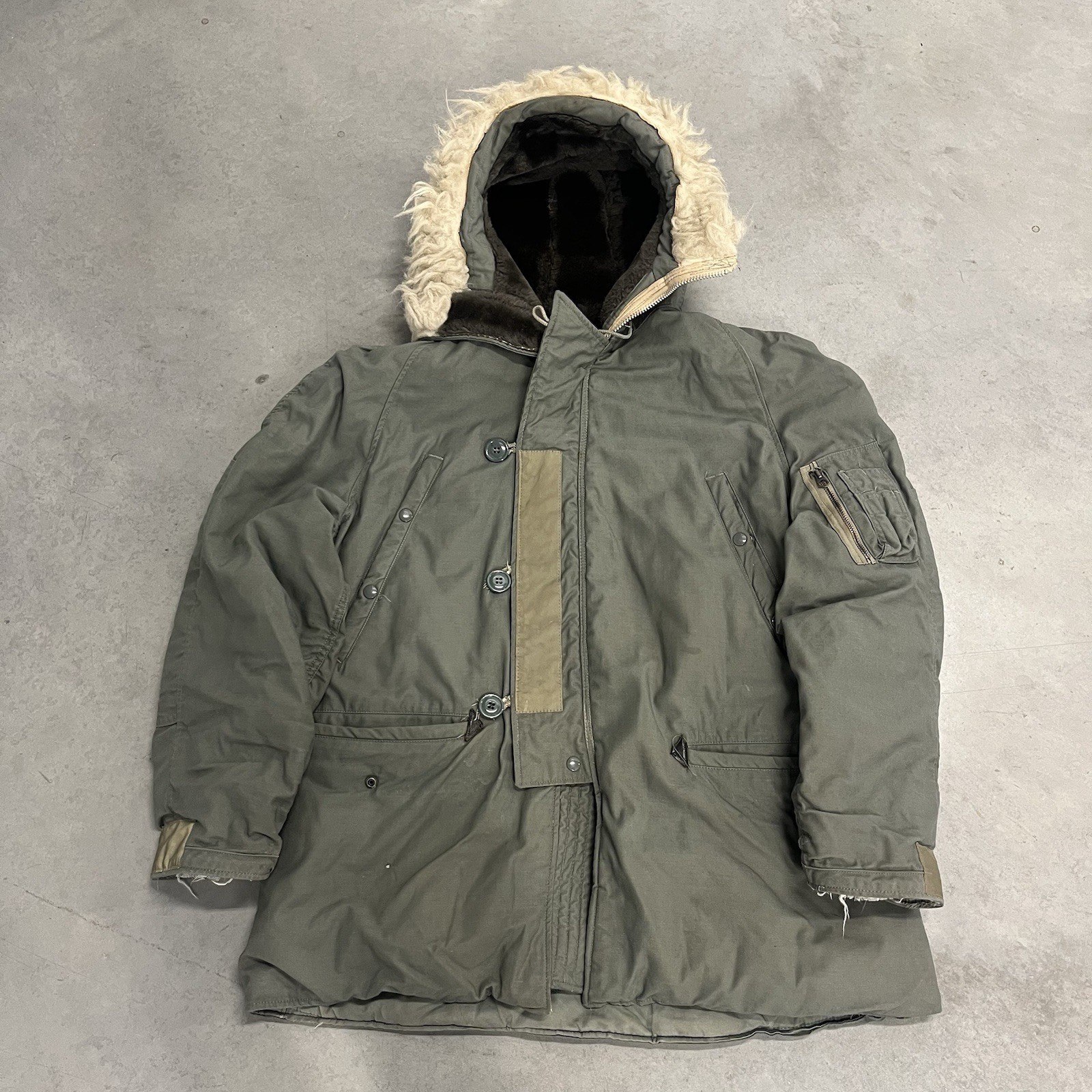 Vintage 1975 USAF N3B Extreme Cold Weather Parka Military Talon Lancer Large⁠
