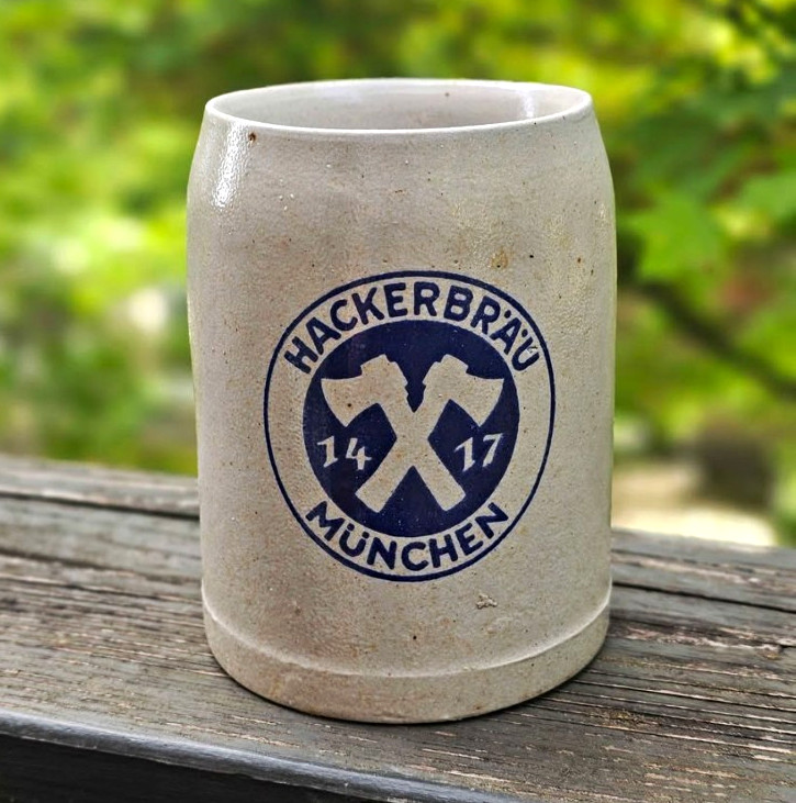 Hackerbräu München 0.5L German Beer Mug Stein, Breweriana Collectible Hackerbräu München 0.5L German Beer Mug Stein, Breweriana Collectible