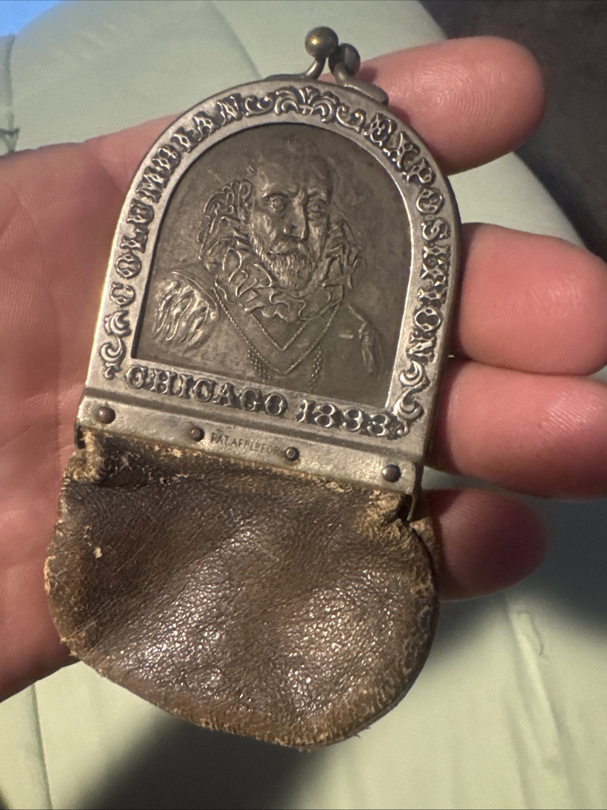 1893 Columbian Expo Rare Intact Change Purse Christopher Columbus World Fair