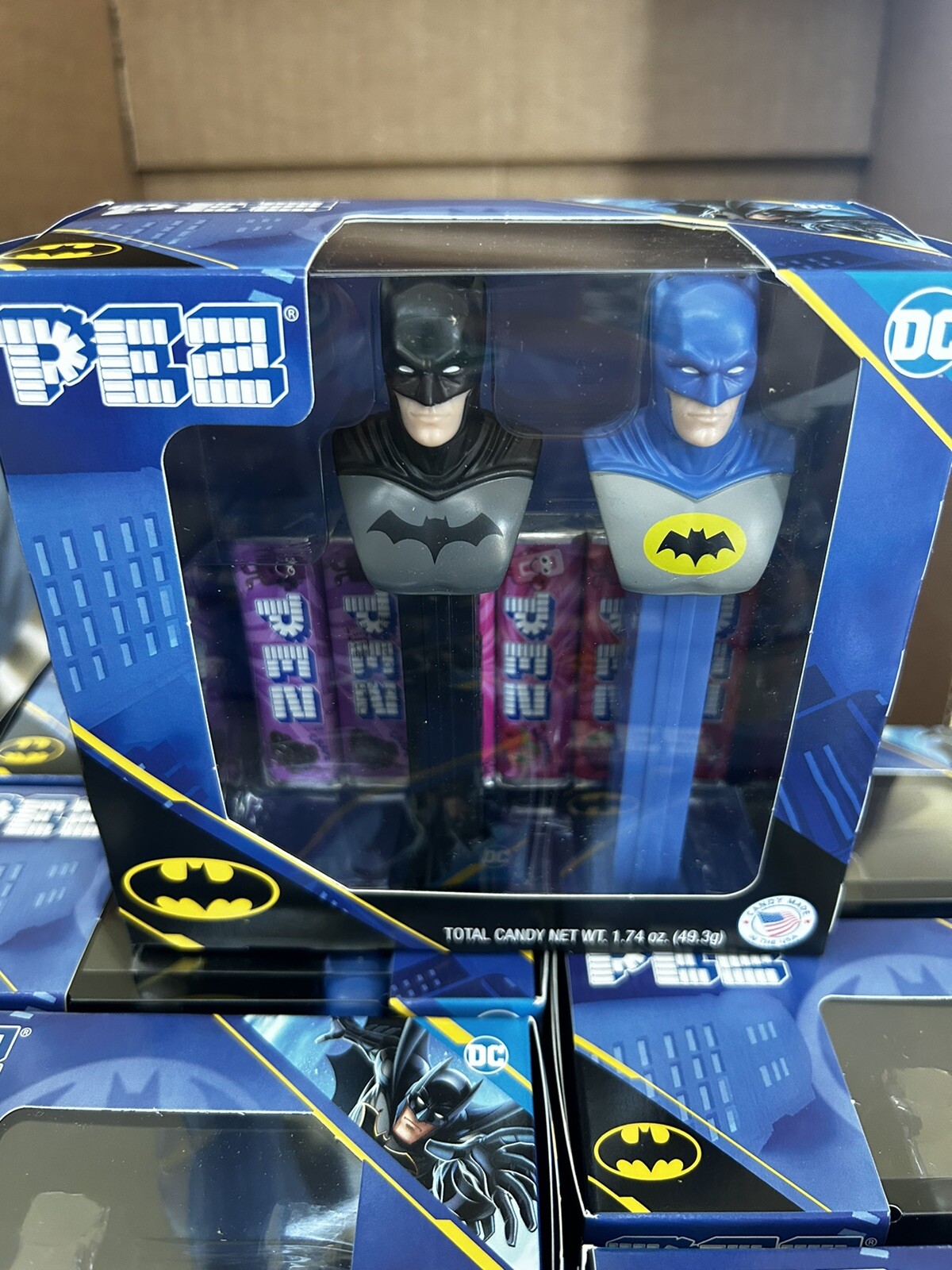 PEZ BATMAN TWIN PACK RETIRED DISCONTINUED DC COMICS WB SHIELD 2027 Expiration