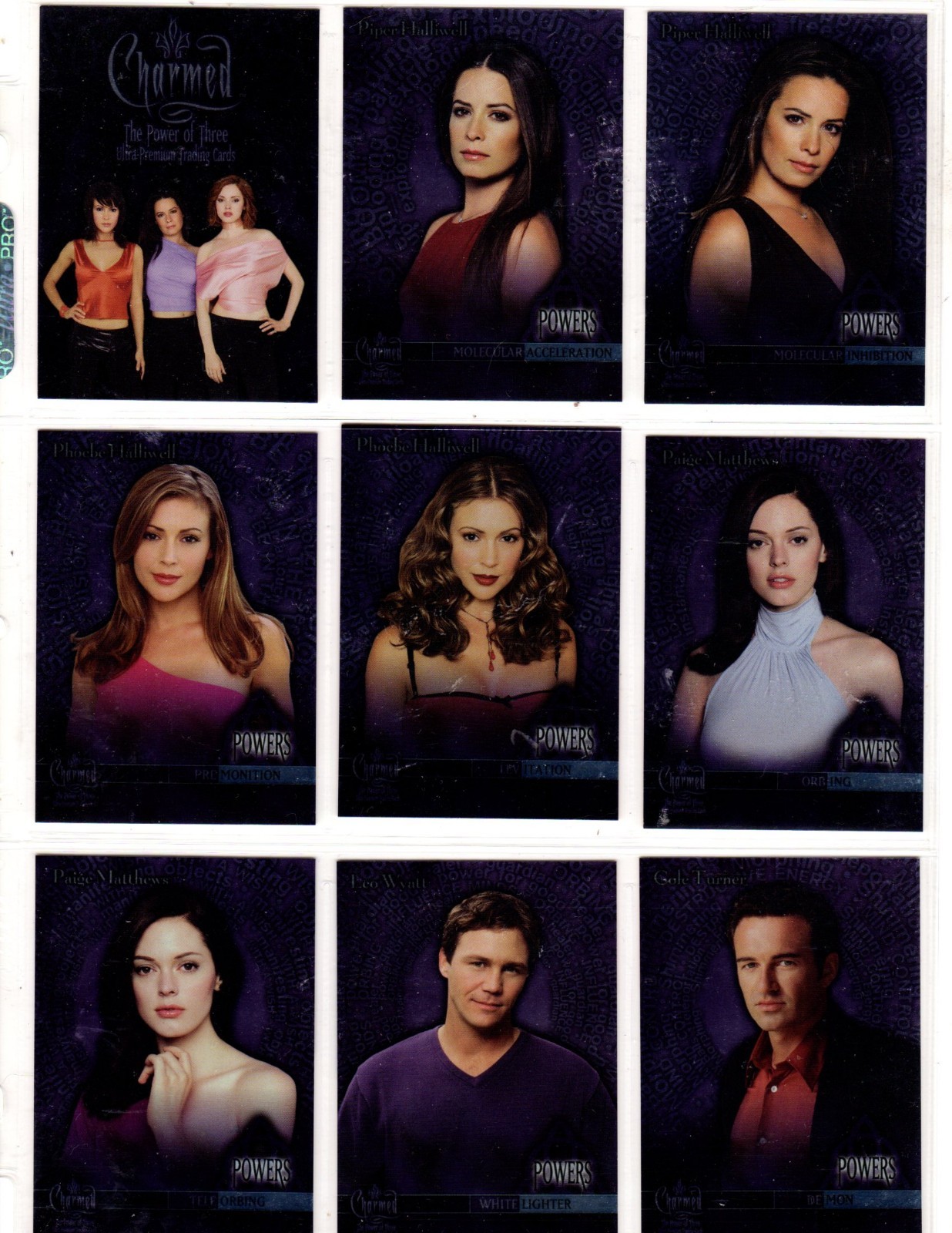 CHARMED POWER OF THREE COMPLETE 72-TRADING CARD SET 2003 INKWORKS