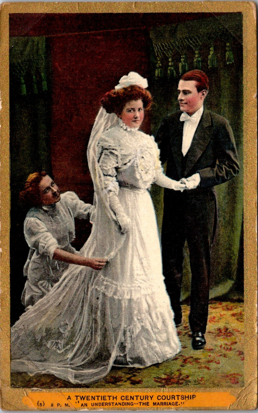 An Understanding The Marriage 1909 Victorian Romance Postcard TPR13