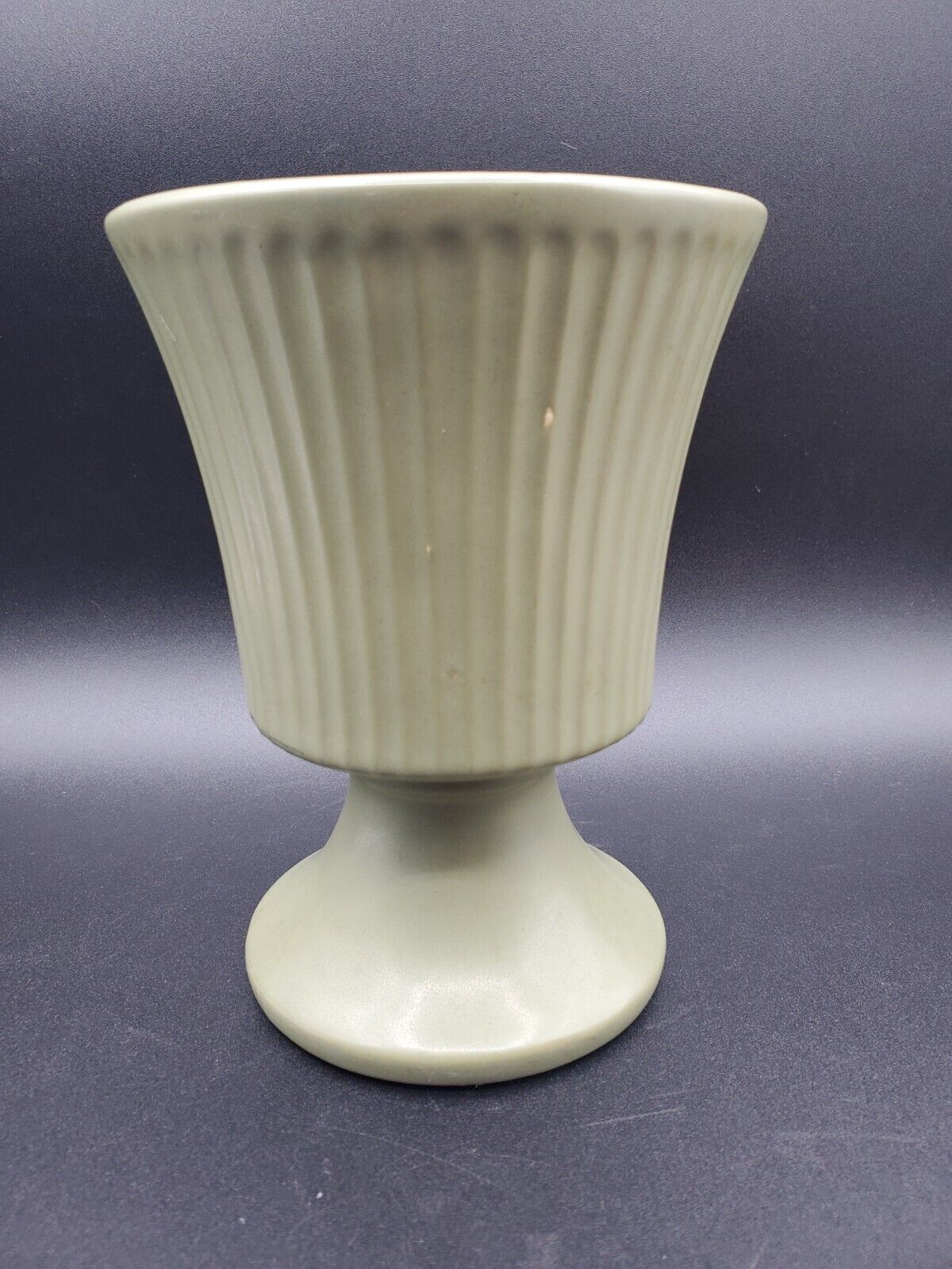 Mcm McCoy pottery Footed Pedestal planter vase Sage Green