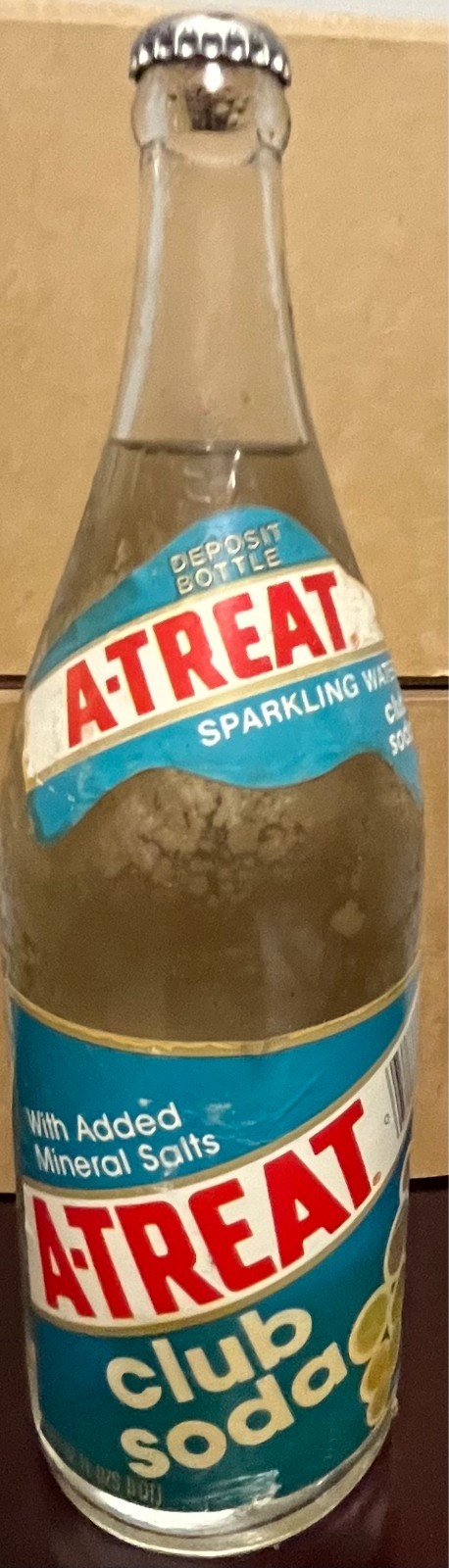 Vintage Unopened A-Treat 32 Ounce Glass Bottle Club Soda