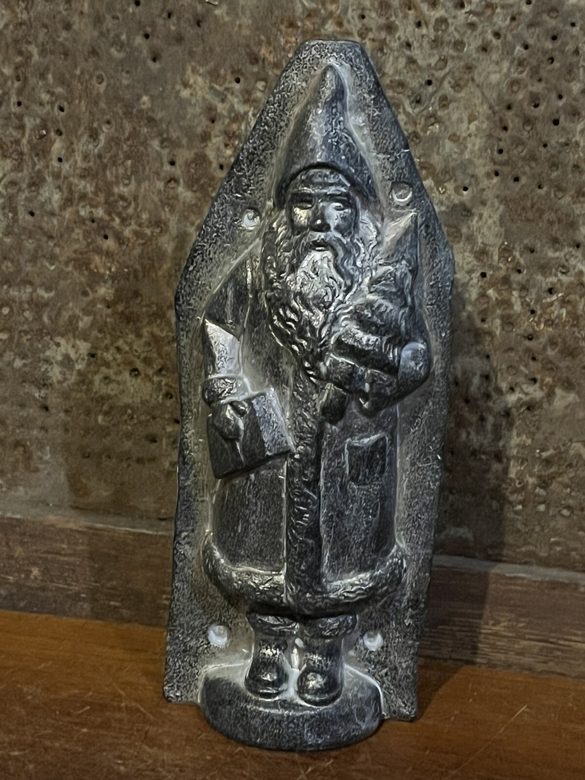 Primitive Tin Metal Style Christmas Santa Belsnickle Chocolate Mold Figurine