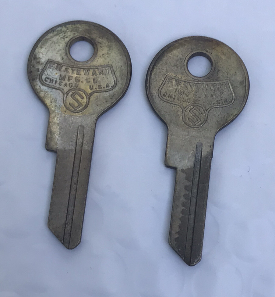 Vintage F.W. Stewart MFG Key Blanks   set of 2  #184                        [M]