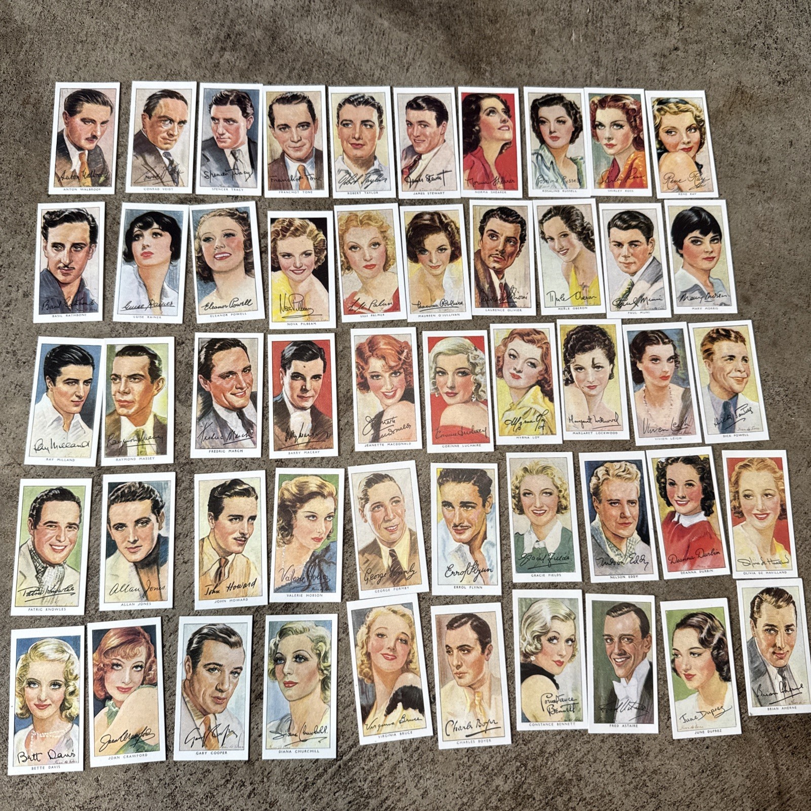 1938 1989 Player\'s Film Stars Series 3 Tobacco Cards Full Set 1-50 HOF Complete 1938 1989 Player\'s Film Stars Series 3 Tobacco Cards Full Set 1-50 HOF Complete