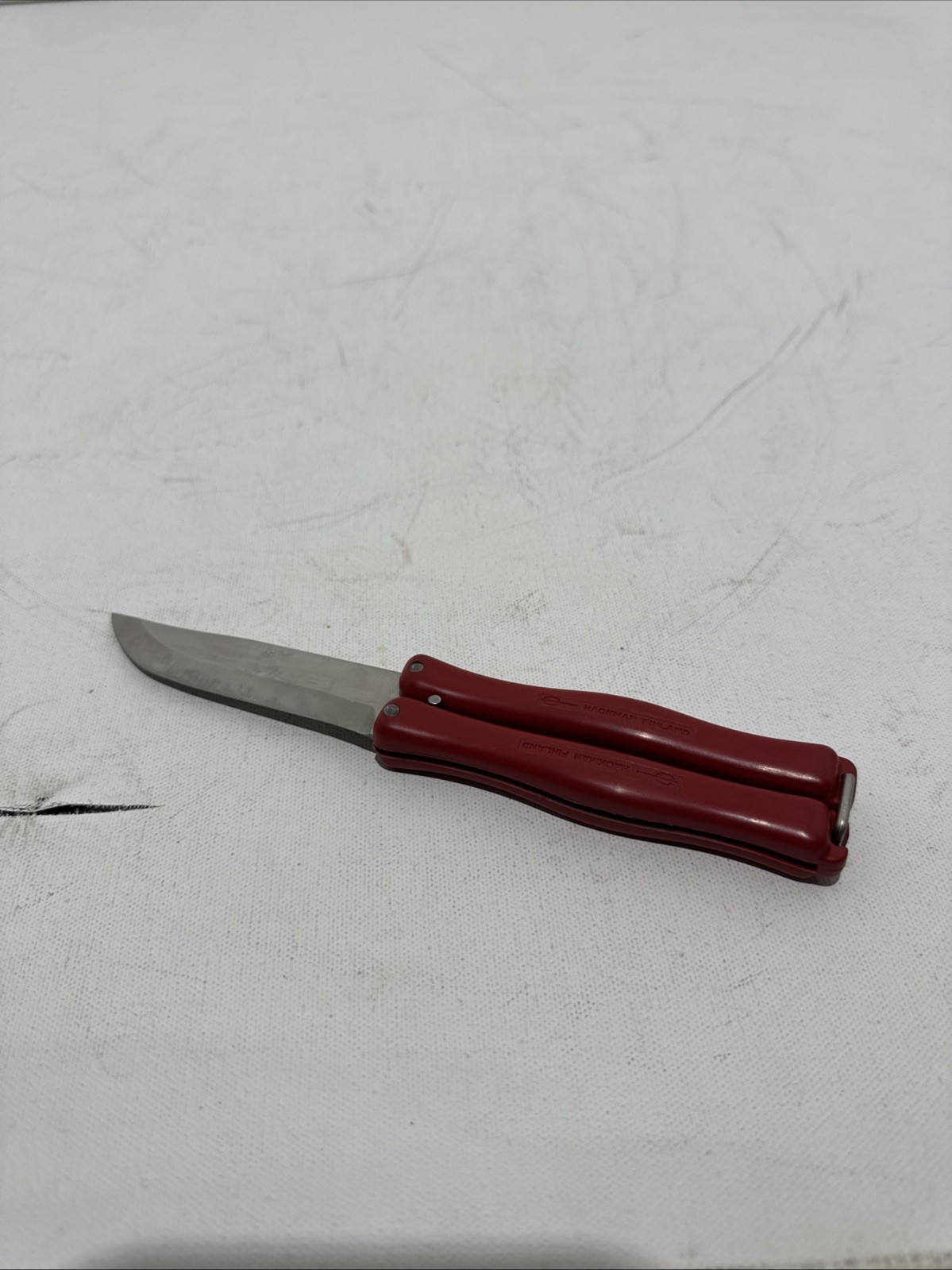VTG Hackman Finland Red Folding Handle Survival Knife