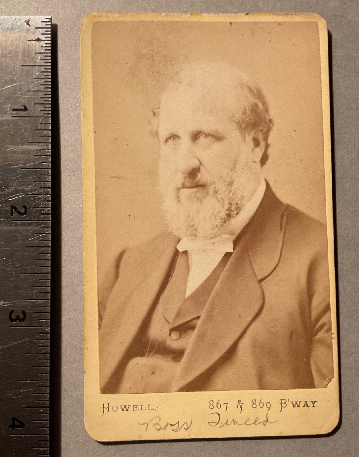 ANTIQUE CDV CIRCA 1852 WILLIAM “BOSS” TWEED.  THOMAS NAST NEMESIS