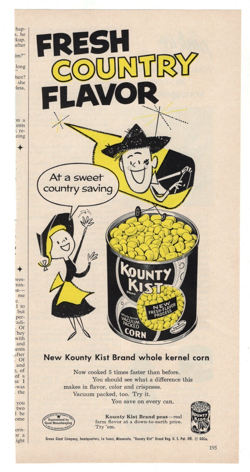 KOUNTY KIST CORN Vintage 1950\'s 5.25\