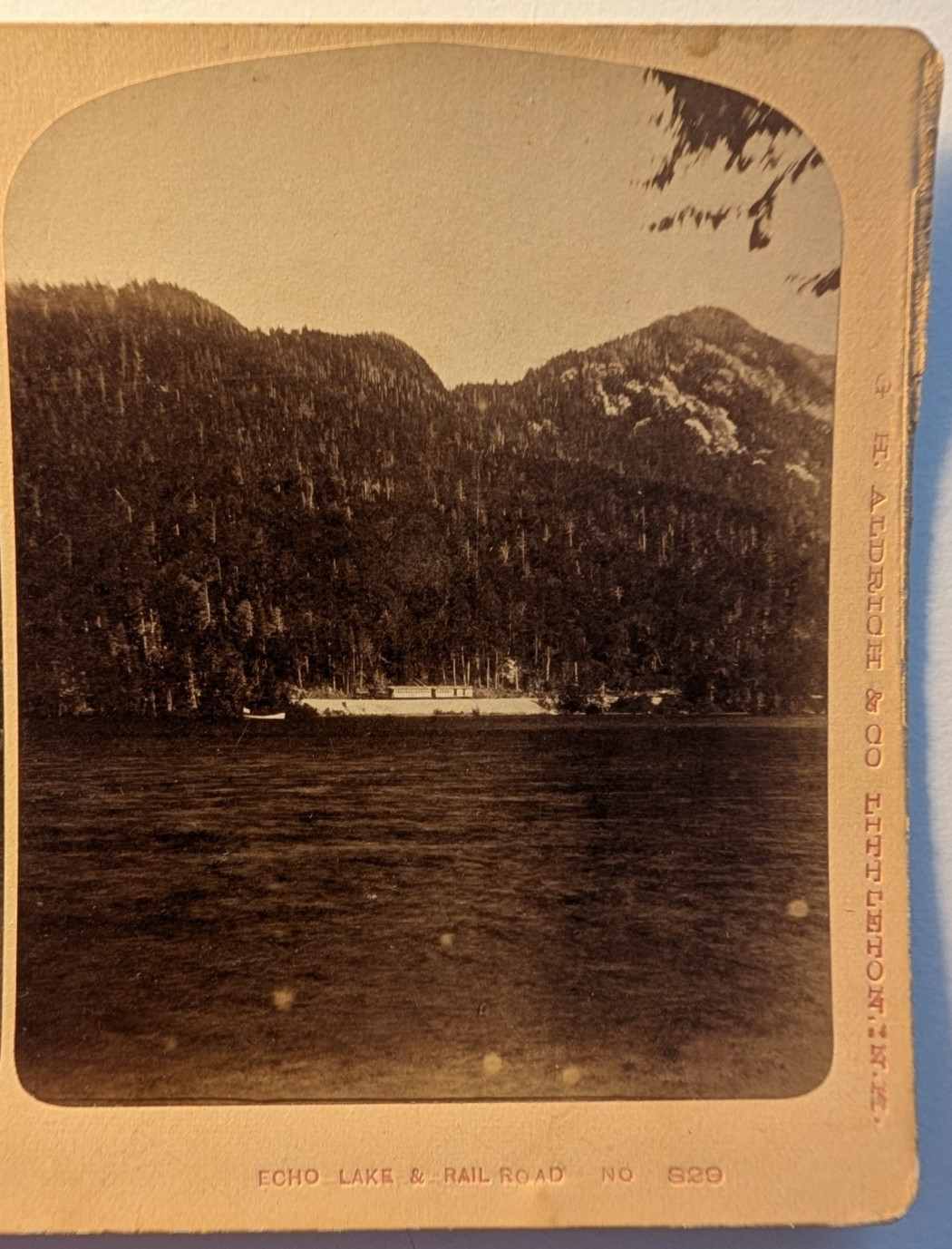 Echo Lake & Franconia Notch Railroad, New Hampshire -Rare G H Aldrich Stereoview Echo Lake & Franconia Notch Railroad, New Hampshire -Rare G H Aldrich Stereoview