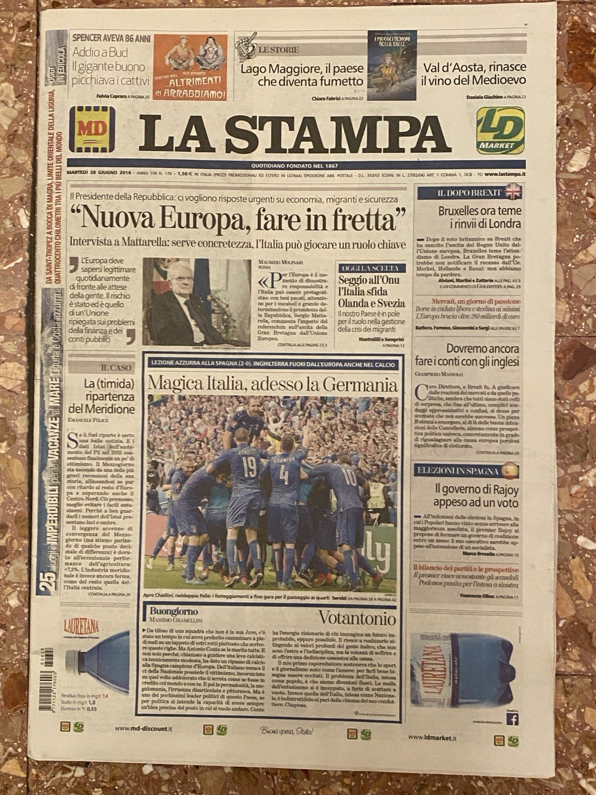 THE PRESS - TUESDAY, JUNE 28, 2016 - DEATH BUD SPENCER 