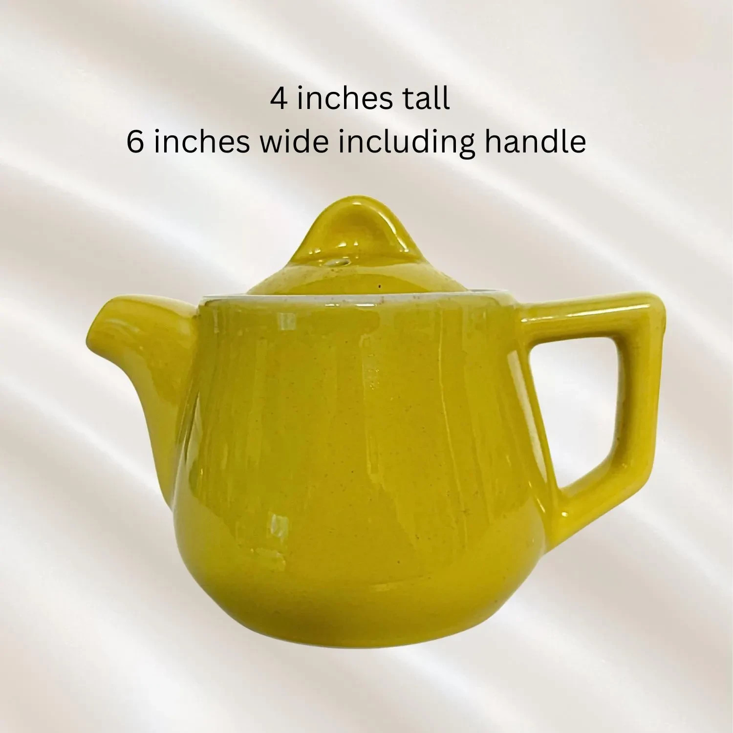 Vintage Hall Yellow Ceramic Individual Teapot with Lid Retro Pottery Kitchen