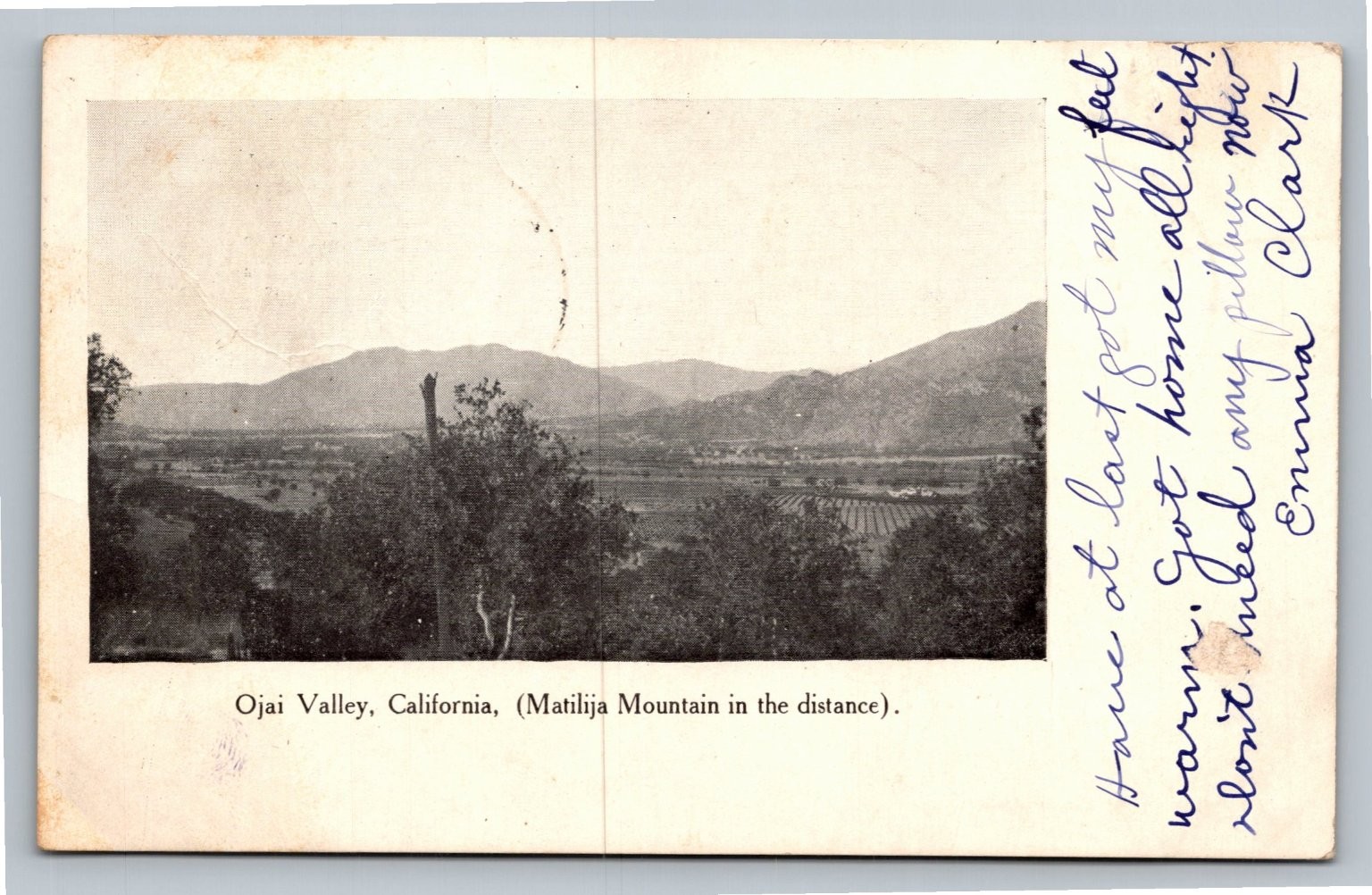 1906 Ojai Valley California Matilija Mountain Vintage Posted Postcard 1906 Ojai Valley California Matilija Mountain Vintage Posted Postcard